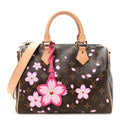 LV X TM Monogram Cherry Blossom Speedy Bandouliere 25 Sakura Brown