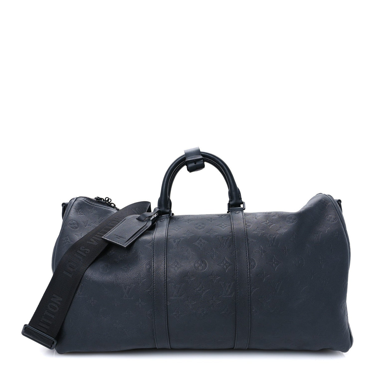 Calfskin Shadow Monogram Keepall Bandouliere 50 Black