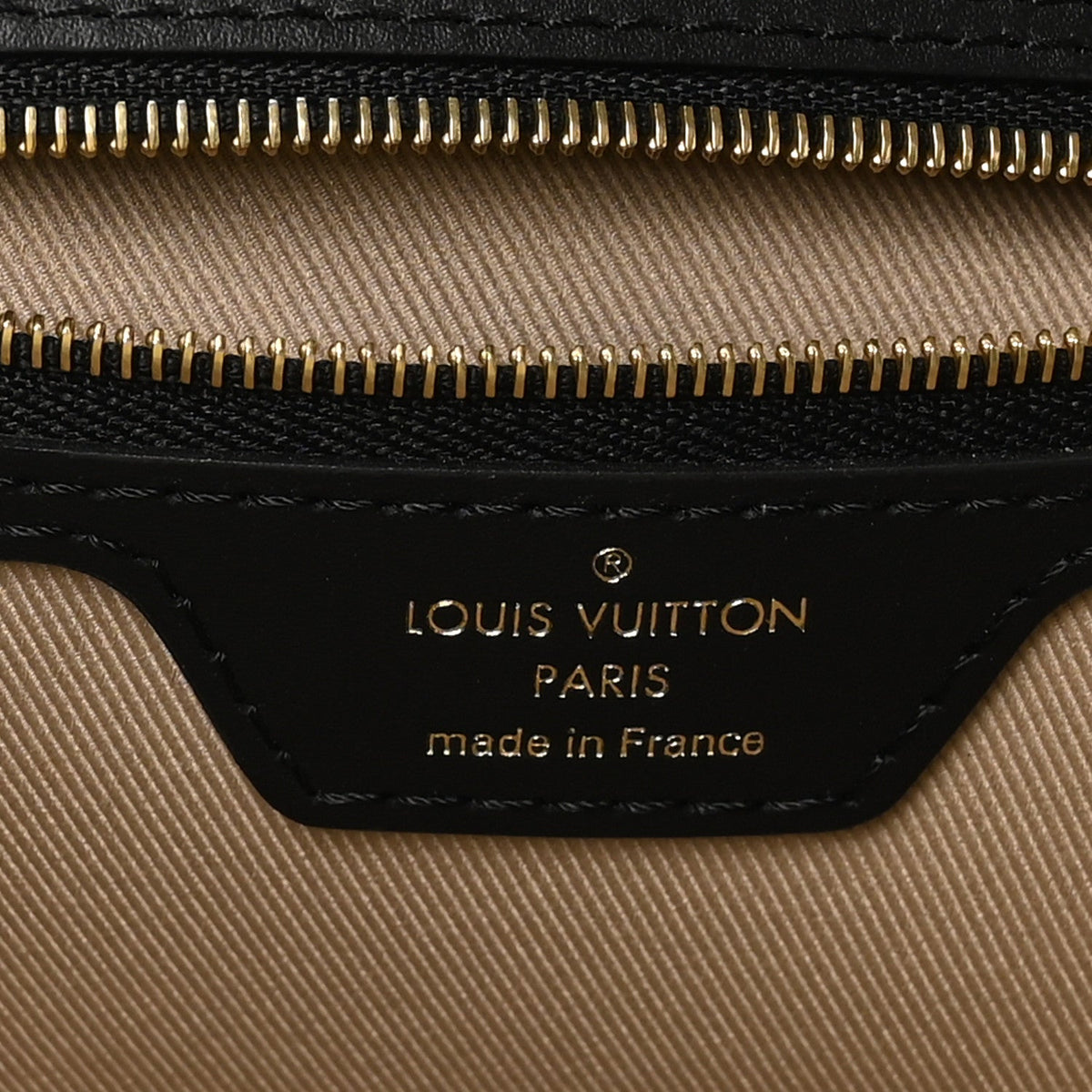 Cotton Monogram Embroidered Neverfull MM Beige Black