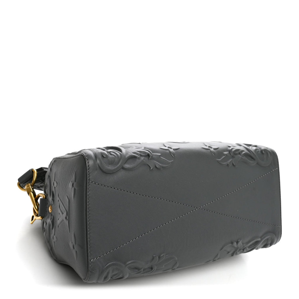 Calfskin Debossed Monogram Versailles City Keepall Dark Shadow Grey