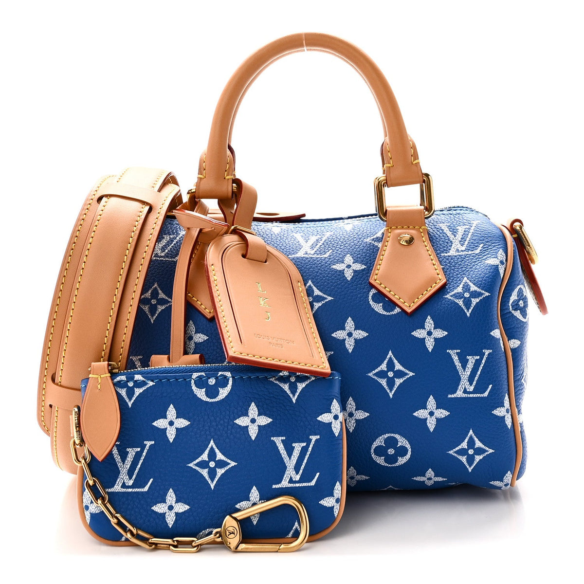 Calfskin Monogram Speedy P9 Bandouliere 20 Blue