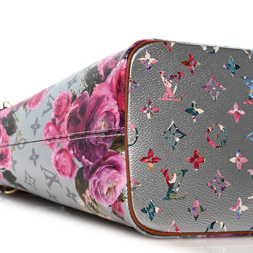 Metallic Monogram LV Garden Neverfull MM Silver