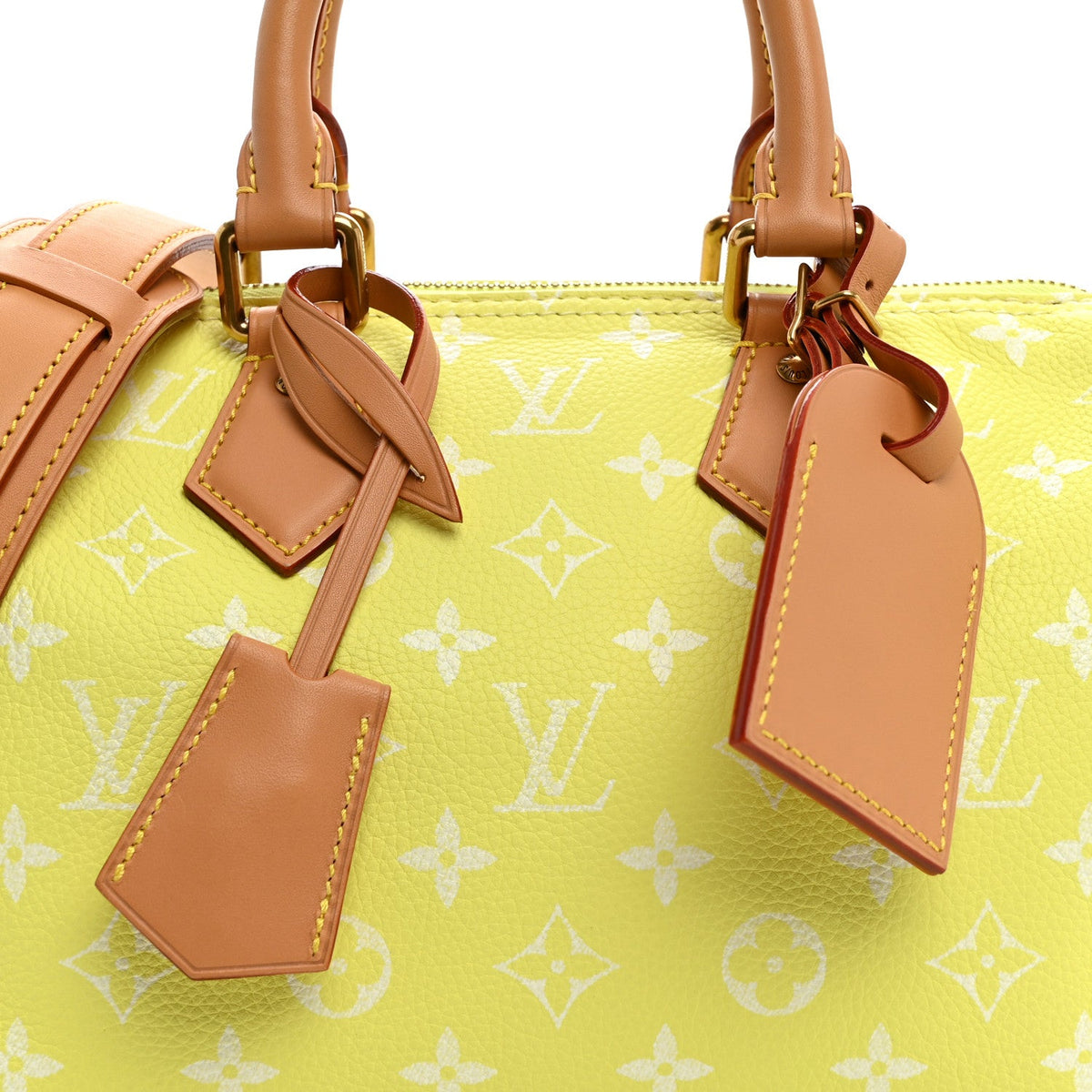 Calfskin Monogram Speedy P9 Bandouliere 25 Lemonade Yellow