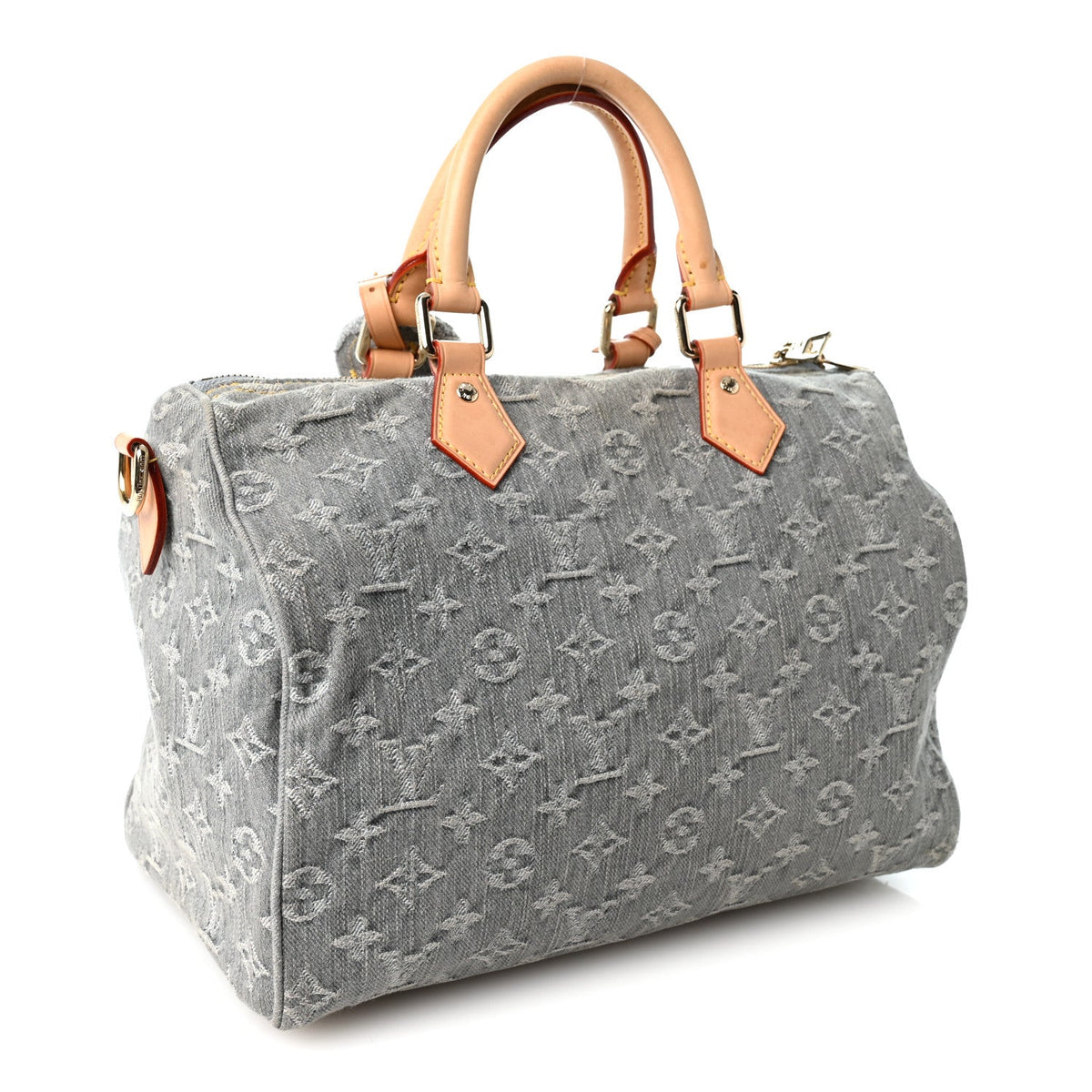 Monogram Denim Speedy Soft 30 Washed Gray