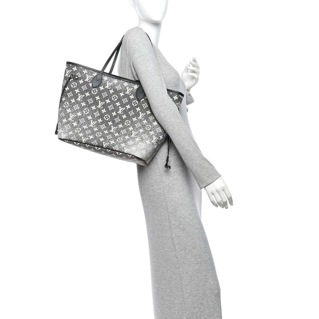 Denim Monogram Jacquard Neverfull MM Grey
