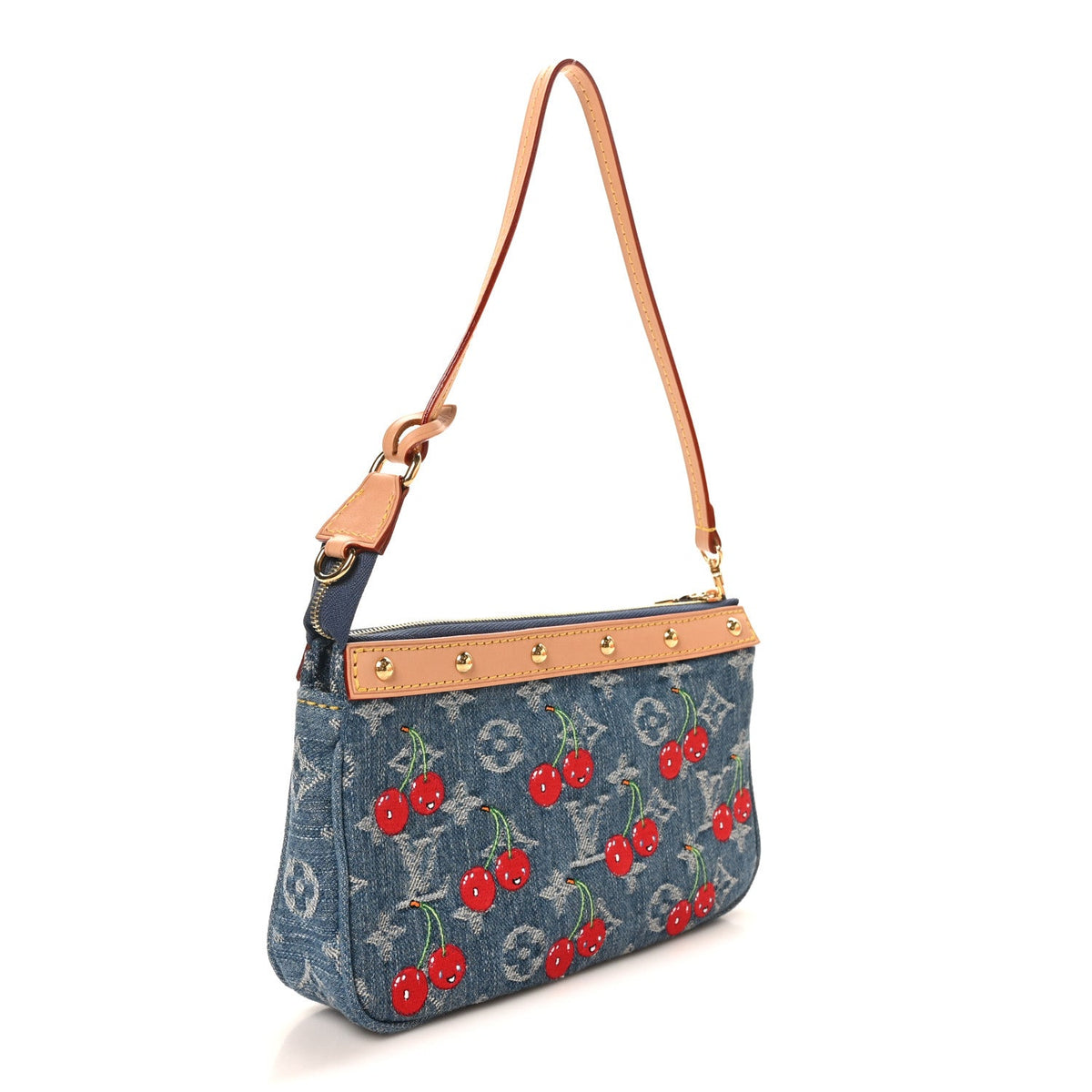 LV X TM Monogram Denim Cerises Pochette Accessories Blue