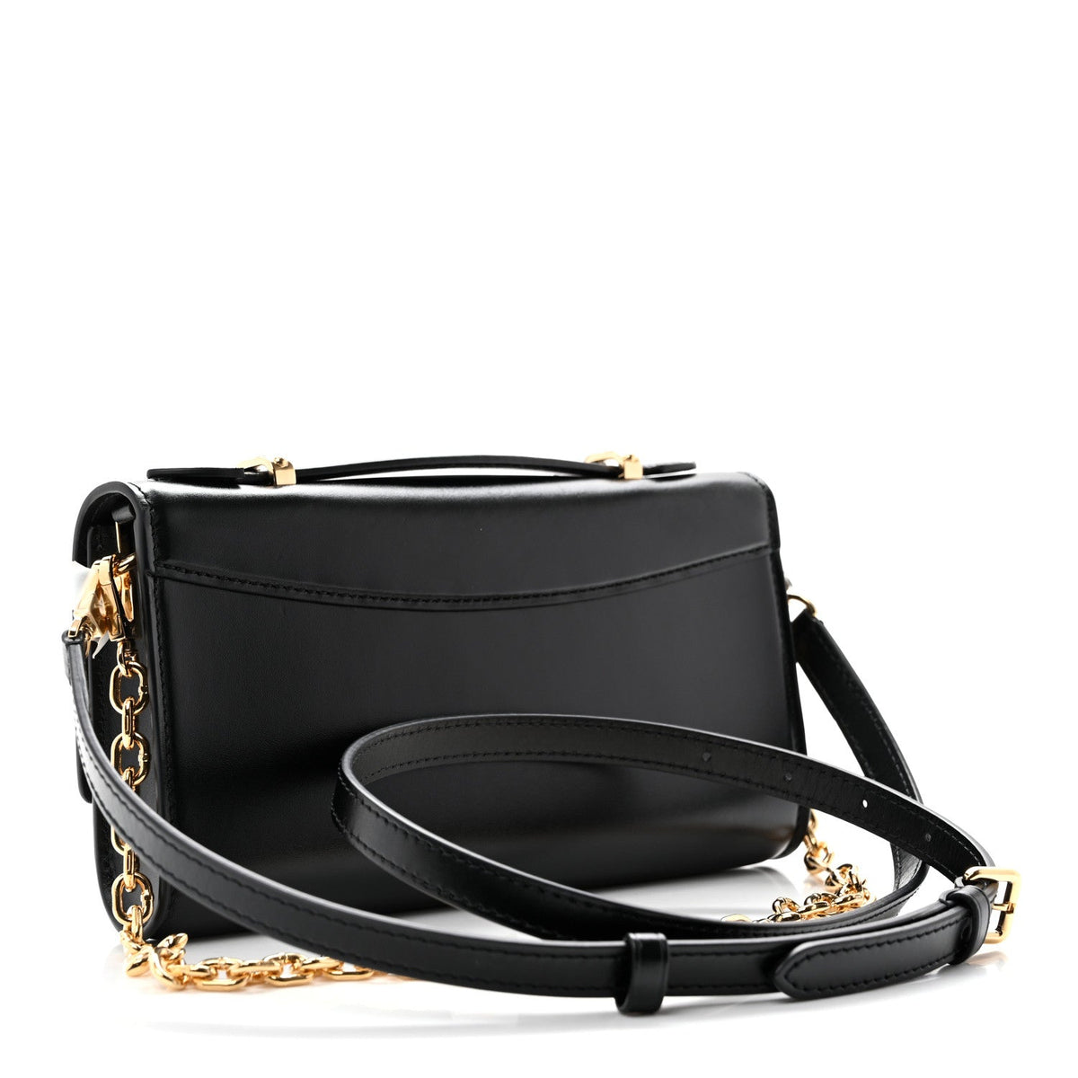 Calfskin LV Wallet On Chain Capucines Black