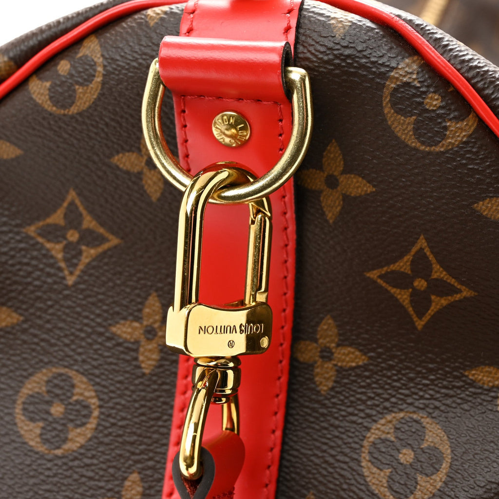 Calfskin Monogram Keepall Bandouliere 50 Coquelicot