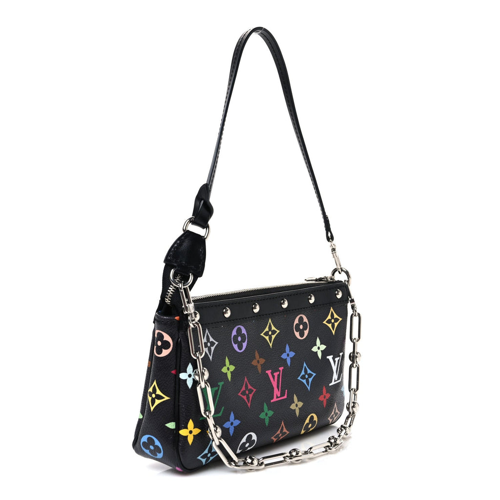 LV X TM Monogram Multicolor Pochette Accessories Black