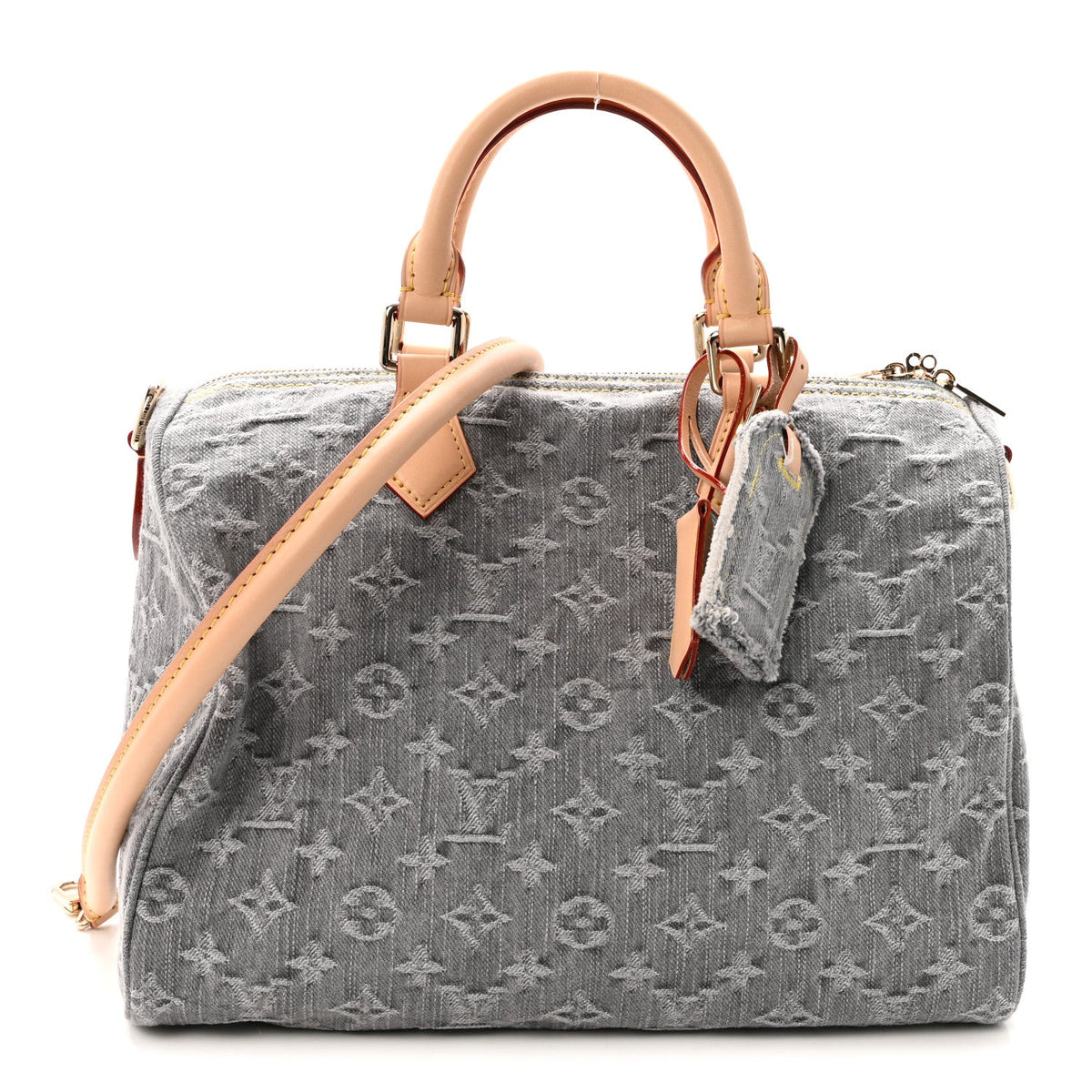 Monogram Denim Speedy Soft 30 Washed Gray