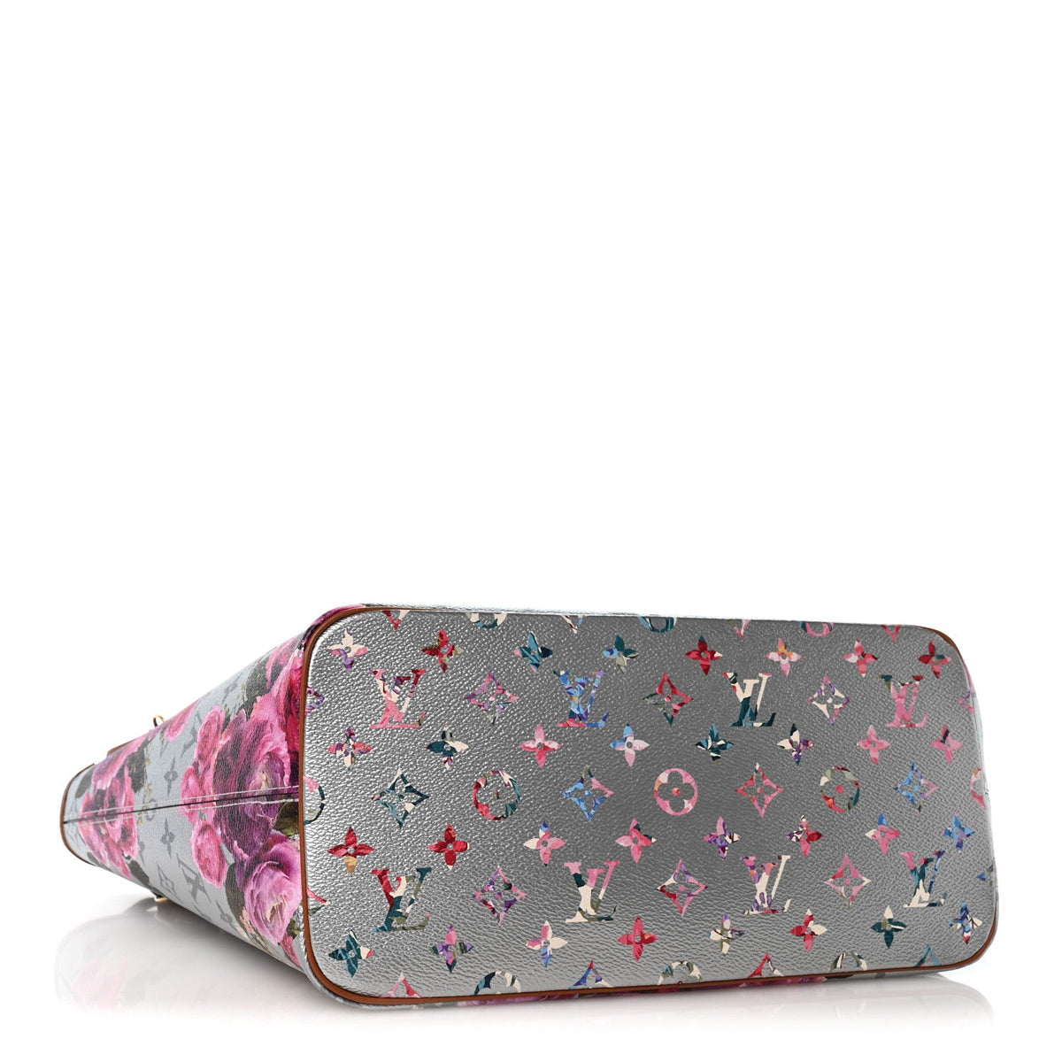 Metallic Monogram LV Garden Neverfull MM Silver