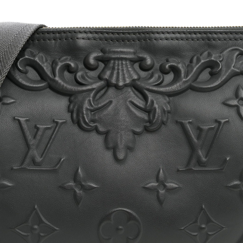 Calfskin Debossed Monogram Versailles City Keepall Dark Shadow Grey