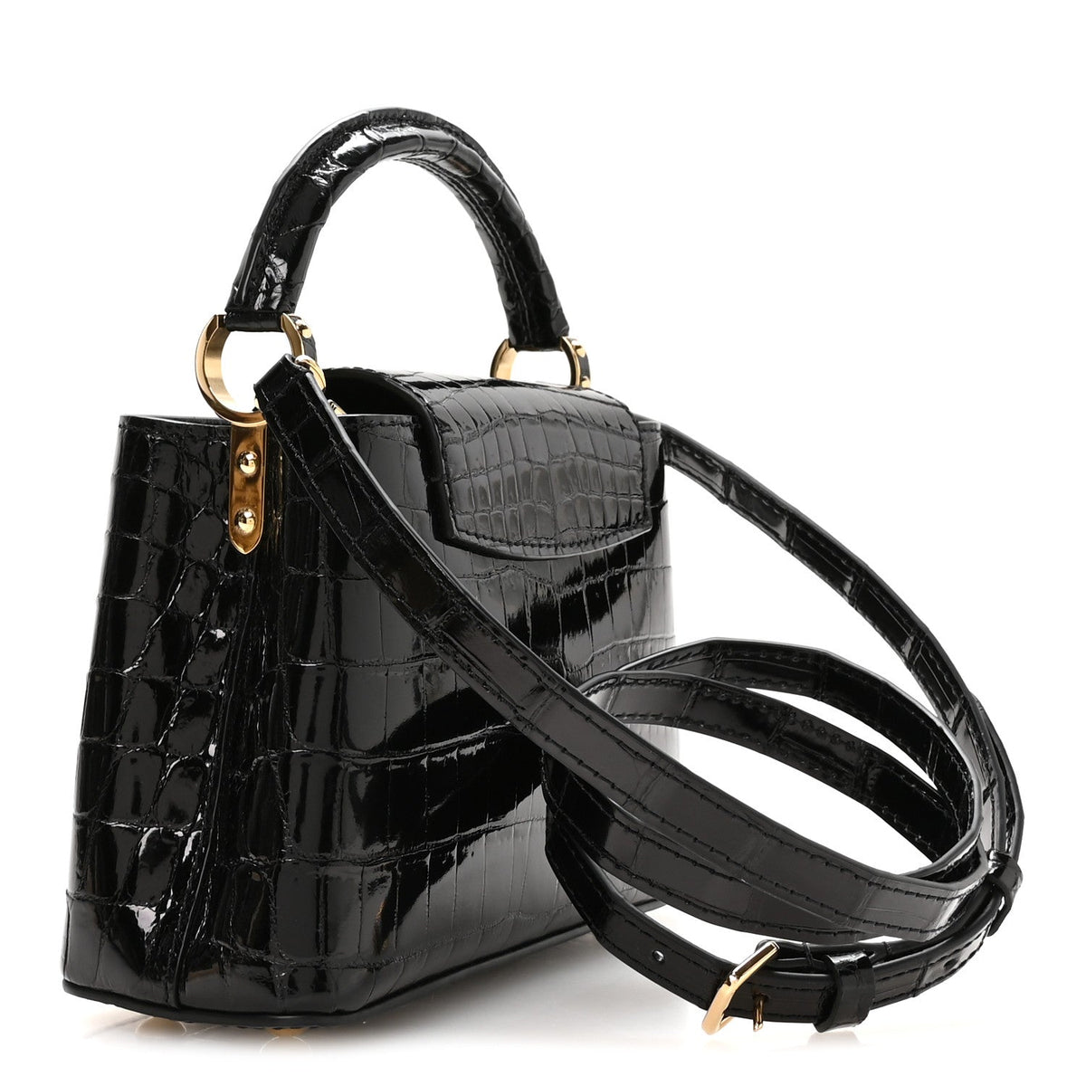 Crocodile Mini Capucines Black