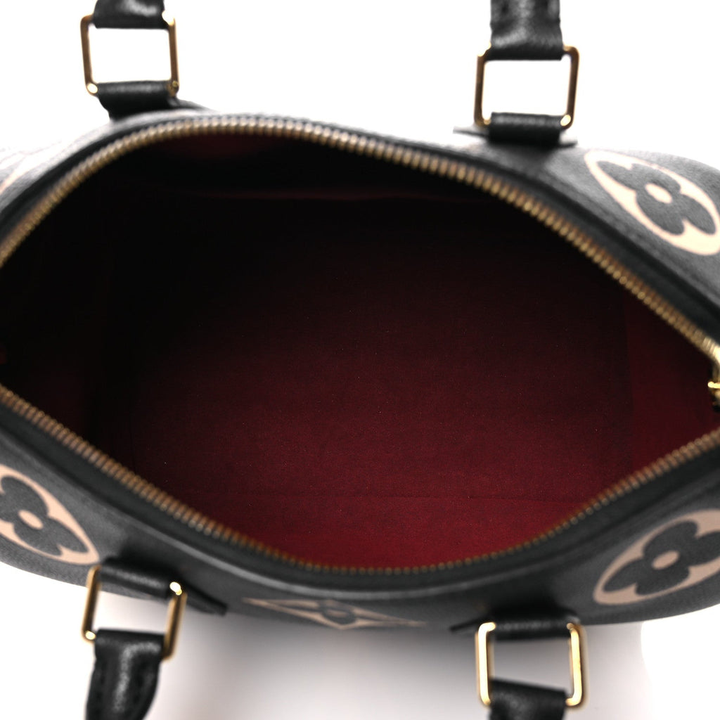 Empreinte Monogram Giant Speedy Bandouliere 25 Black Beige