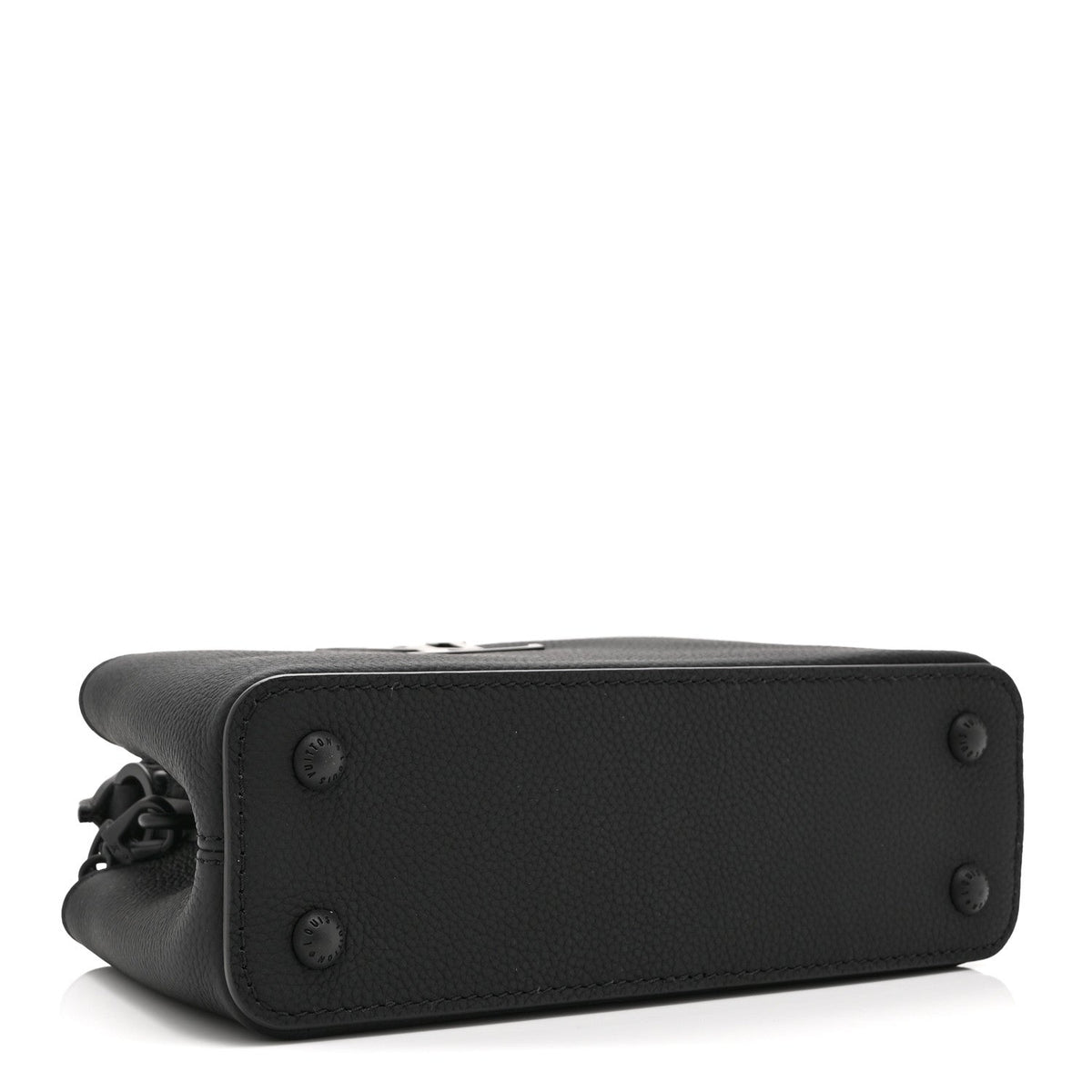 Matte Taurillon Capucines East West Mini All Black