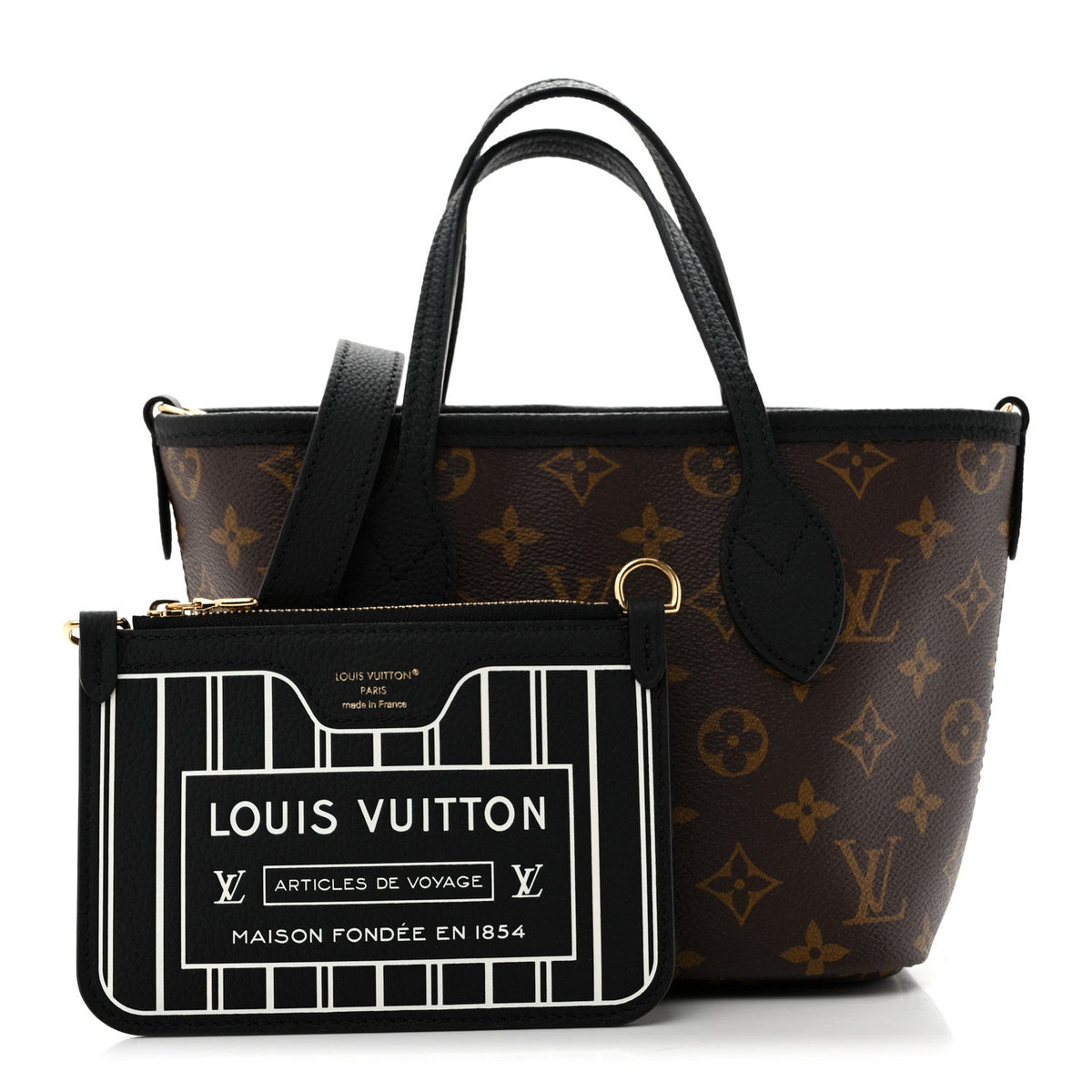 Monogram Neverfull Inside Out Bandouliere BB Black