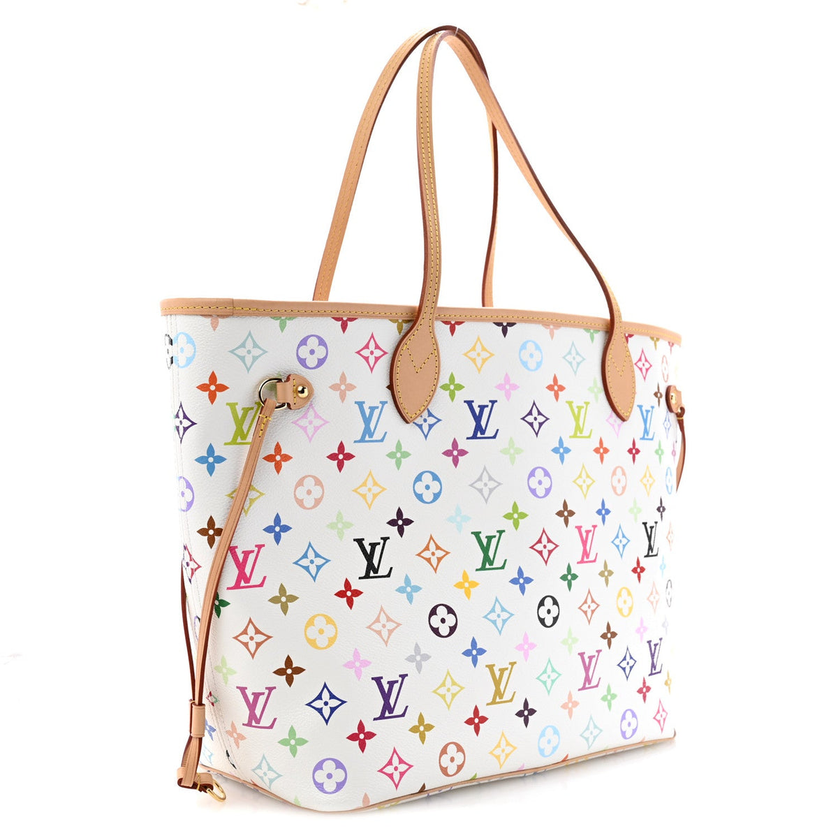LV X TM Monogram Multicolor Neverfull MM White