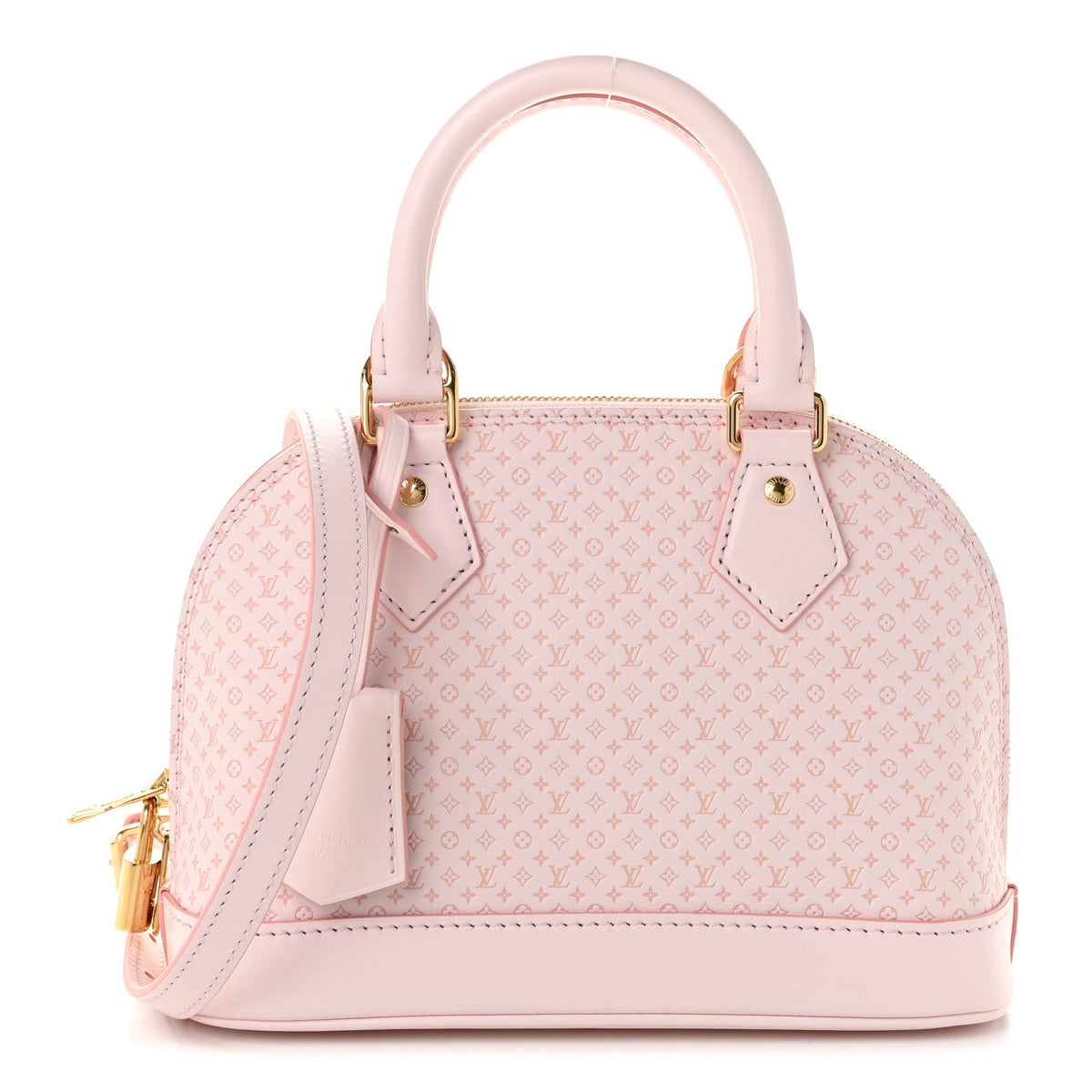 Calfskin Minigram Alma BB Light Bliss