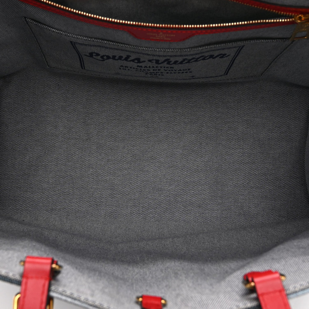 Denim Damier Monogram Onthego Blue Rouge