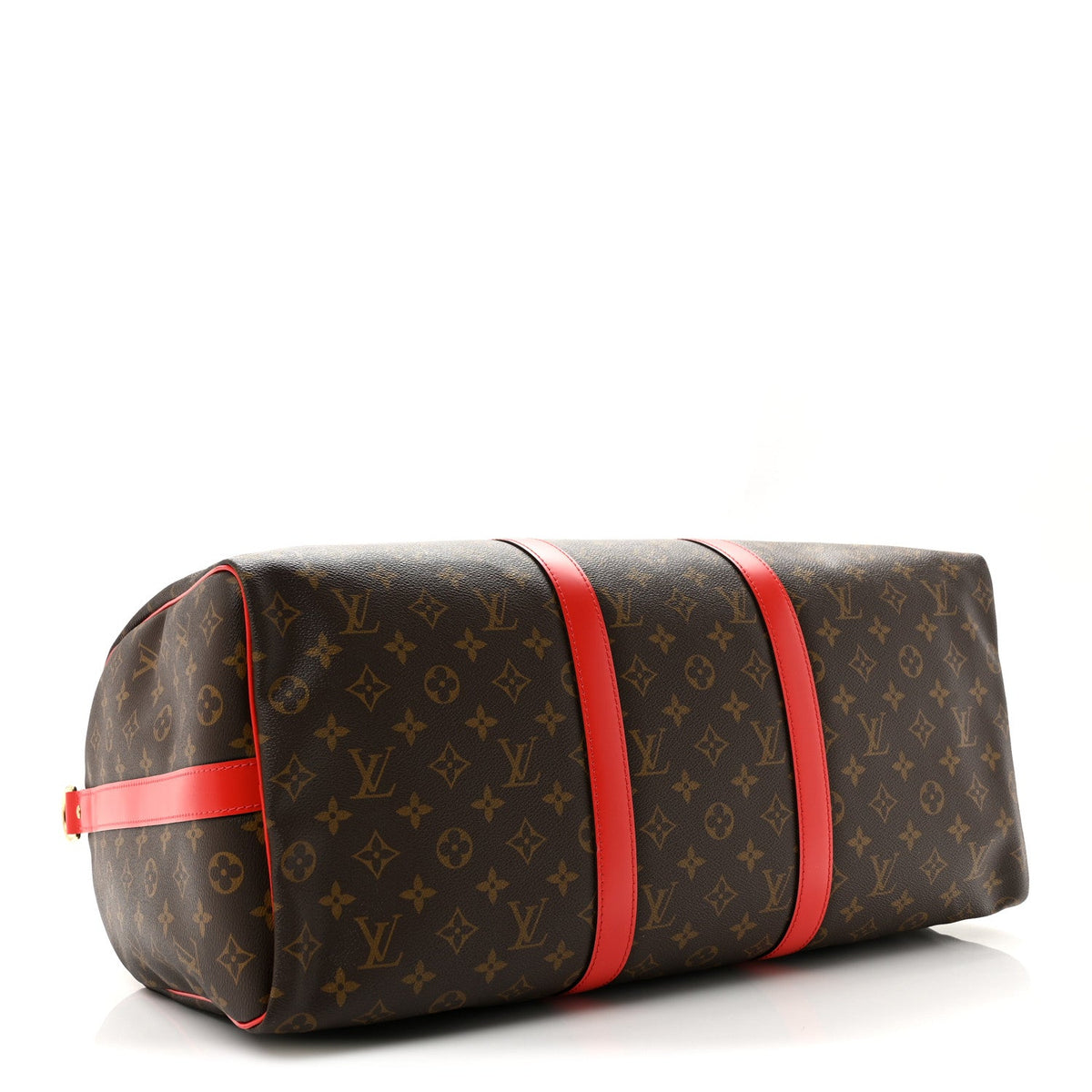 Calfskin Monogram Keepall Bandouliere 50 Coquelicot