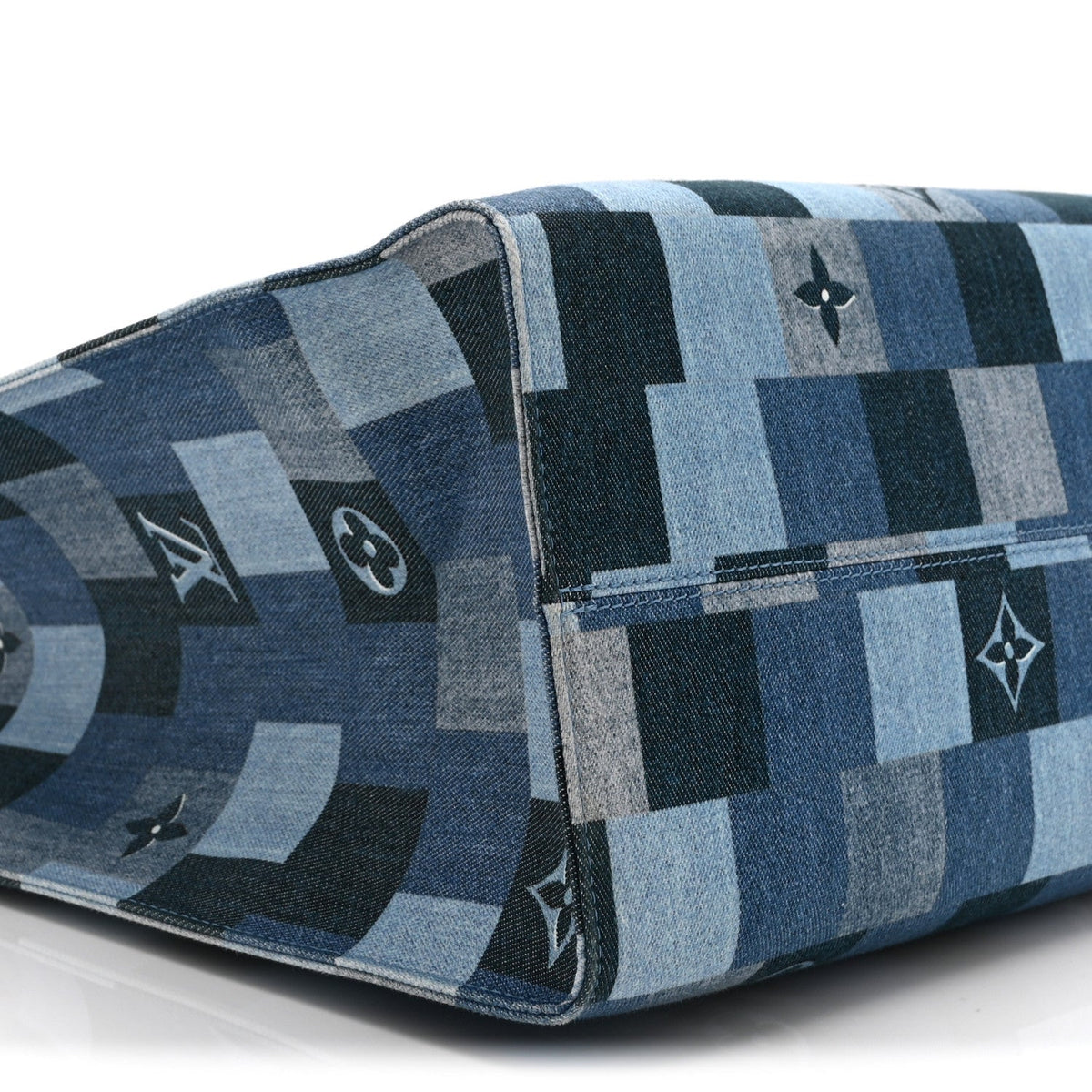 Denim Damier Monogram Onthego Blue Rouge