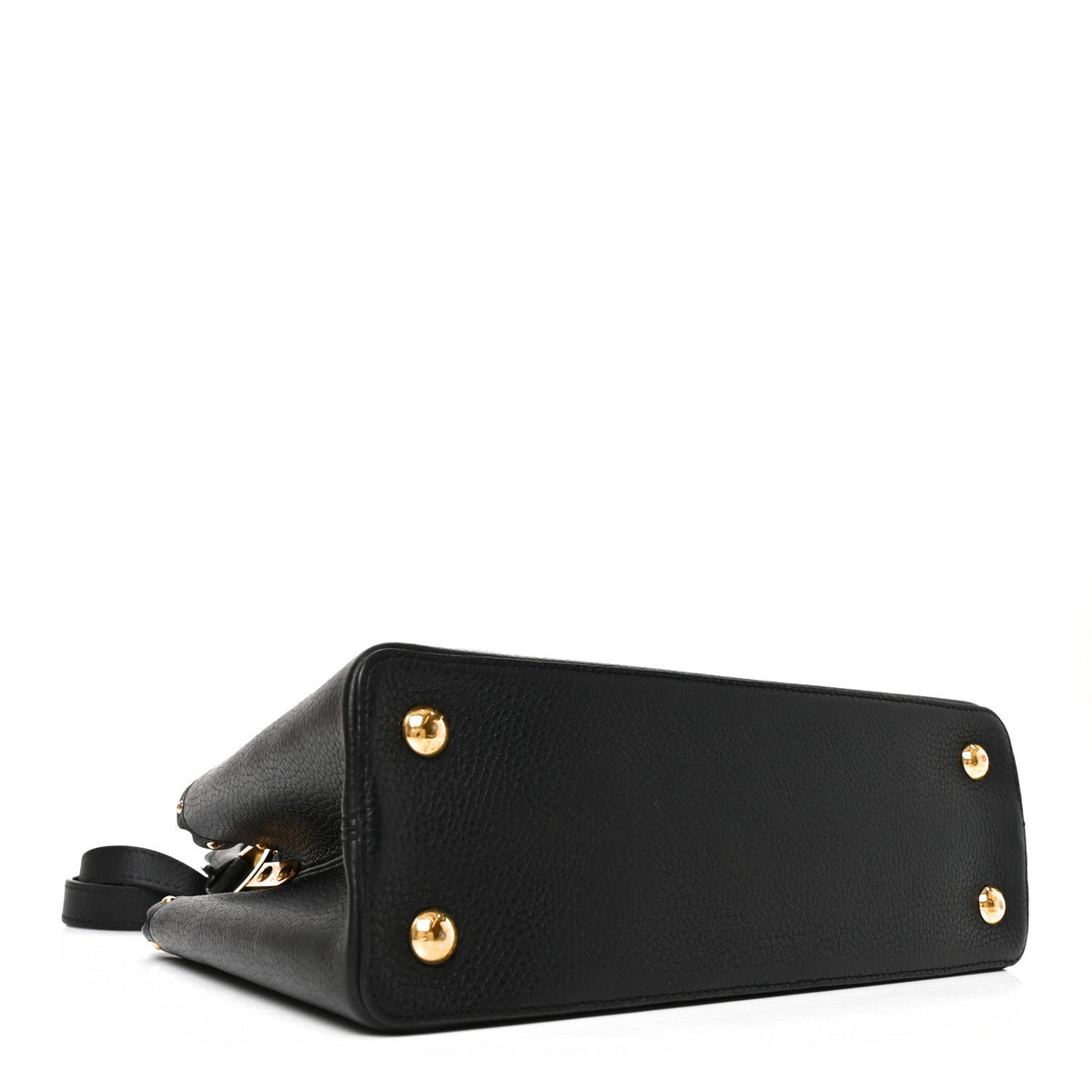 Taurillon Studded Capucines PM Black