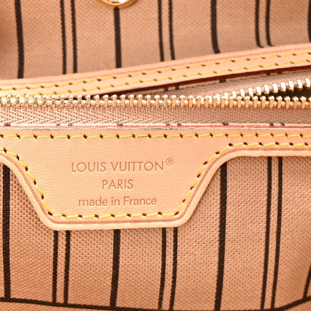 Monogram Stamped Inside Out Neverfull Bandouliere GM Beige