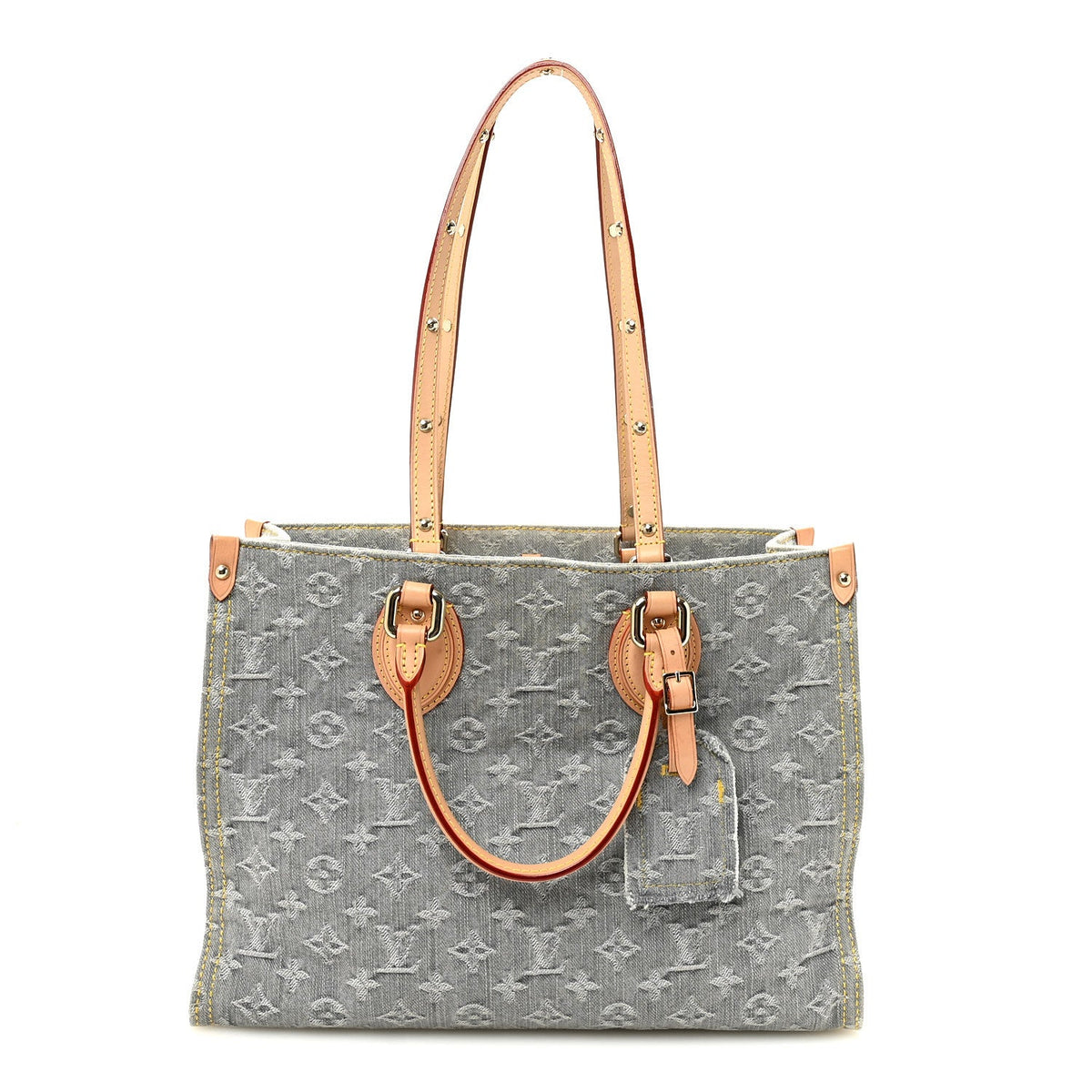 Monogram Denim Onthego MM Washed Gray