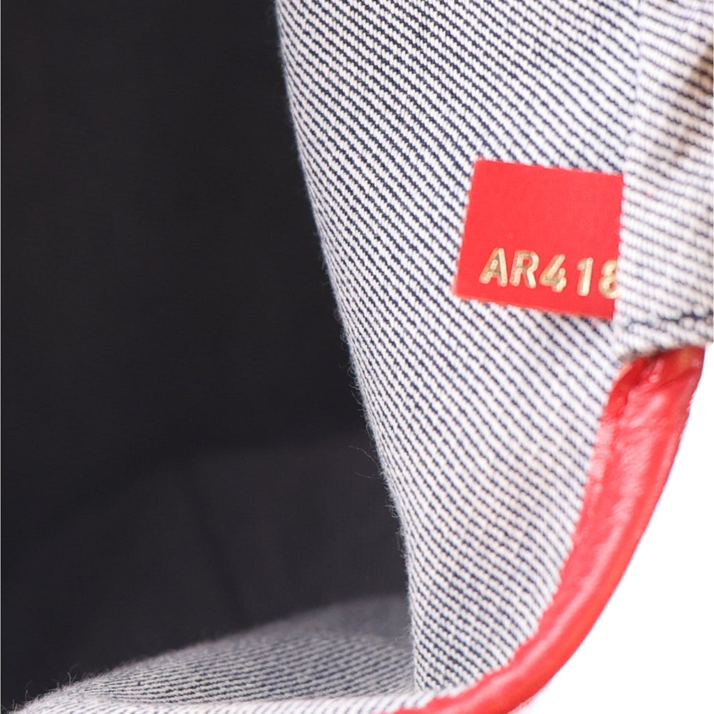 Denim Damier Monogram Patchwork Neverfull Blue Rouge