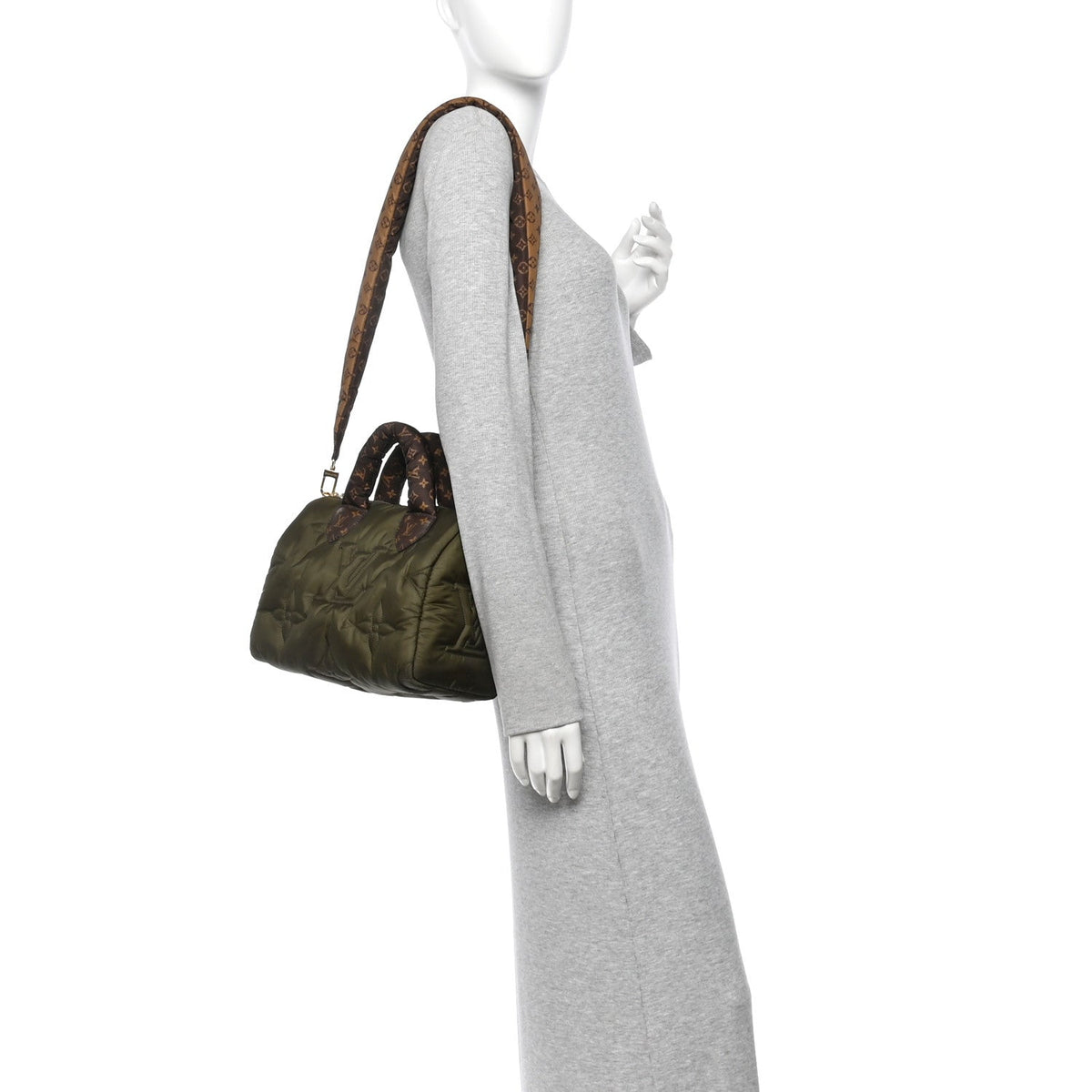 Econyl Mini Monogram Pillow Speedy Bandouliere 25 Khaki