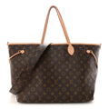Monogram Stamped Inside Out Neverfull Bandouliere GM Beige