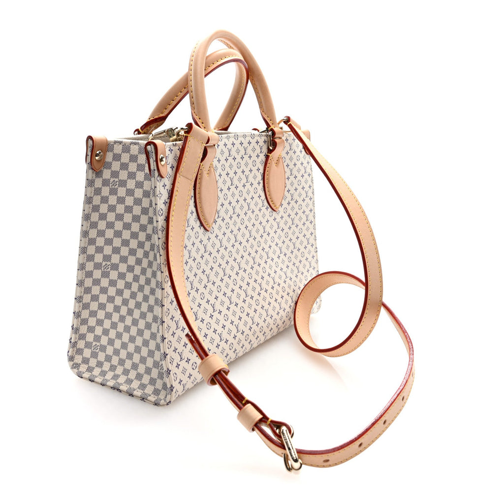 Monogram Damier Calfskin Romance Onthego PM Azure Blue Sand