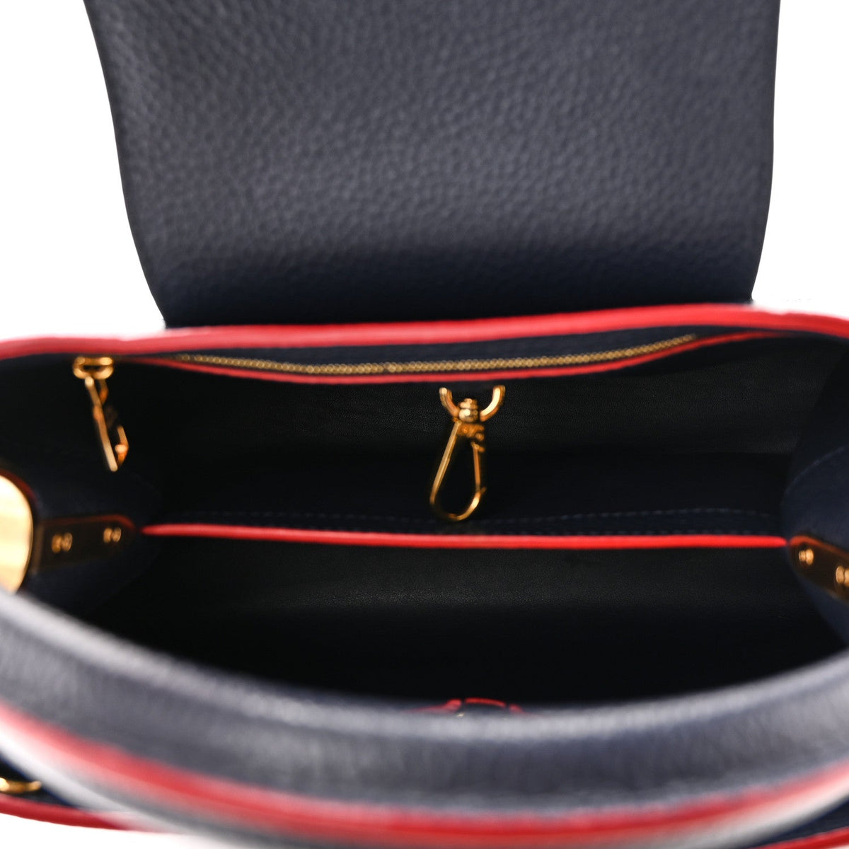 Taurillon Capucines PM Marine Rouge