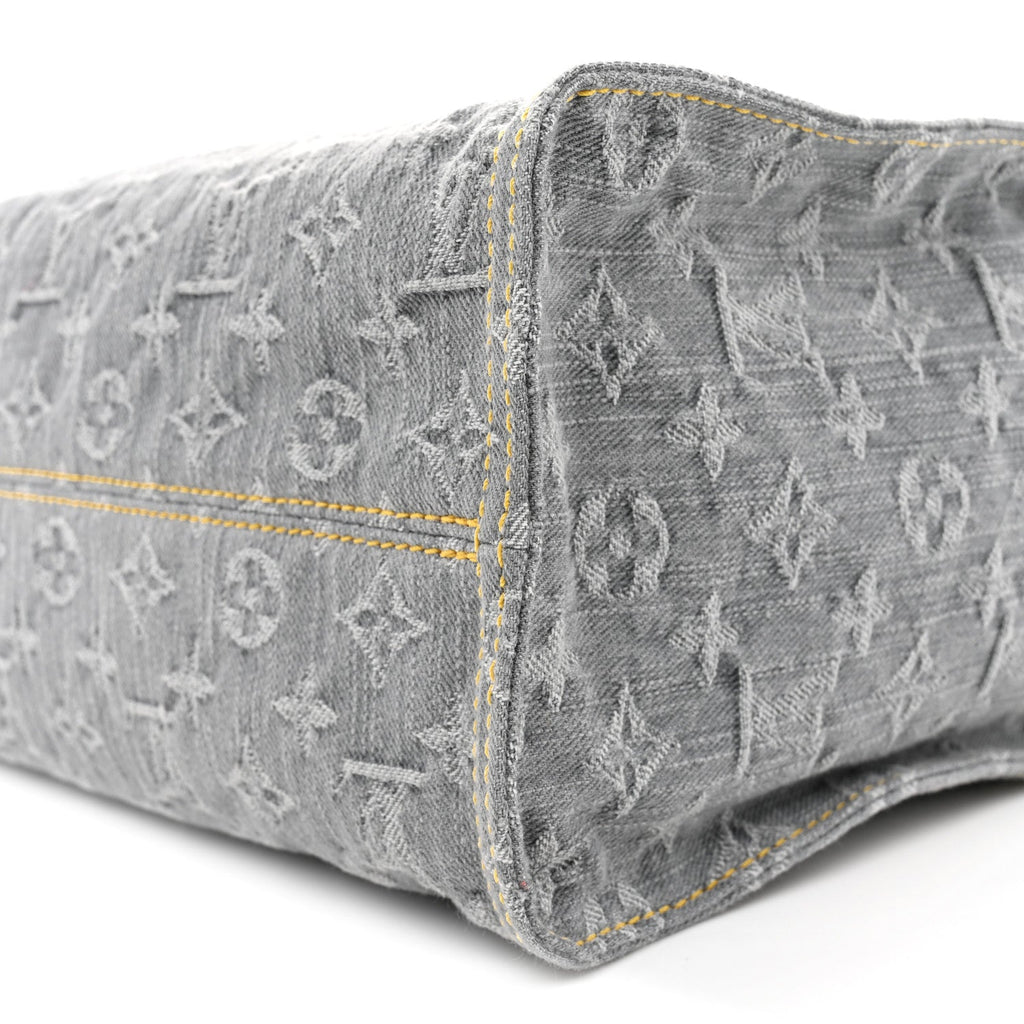 Monogram Denim Onthego MM Washed Gray