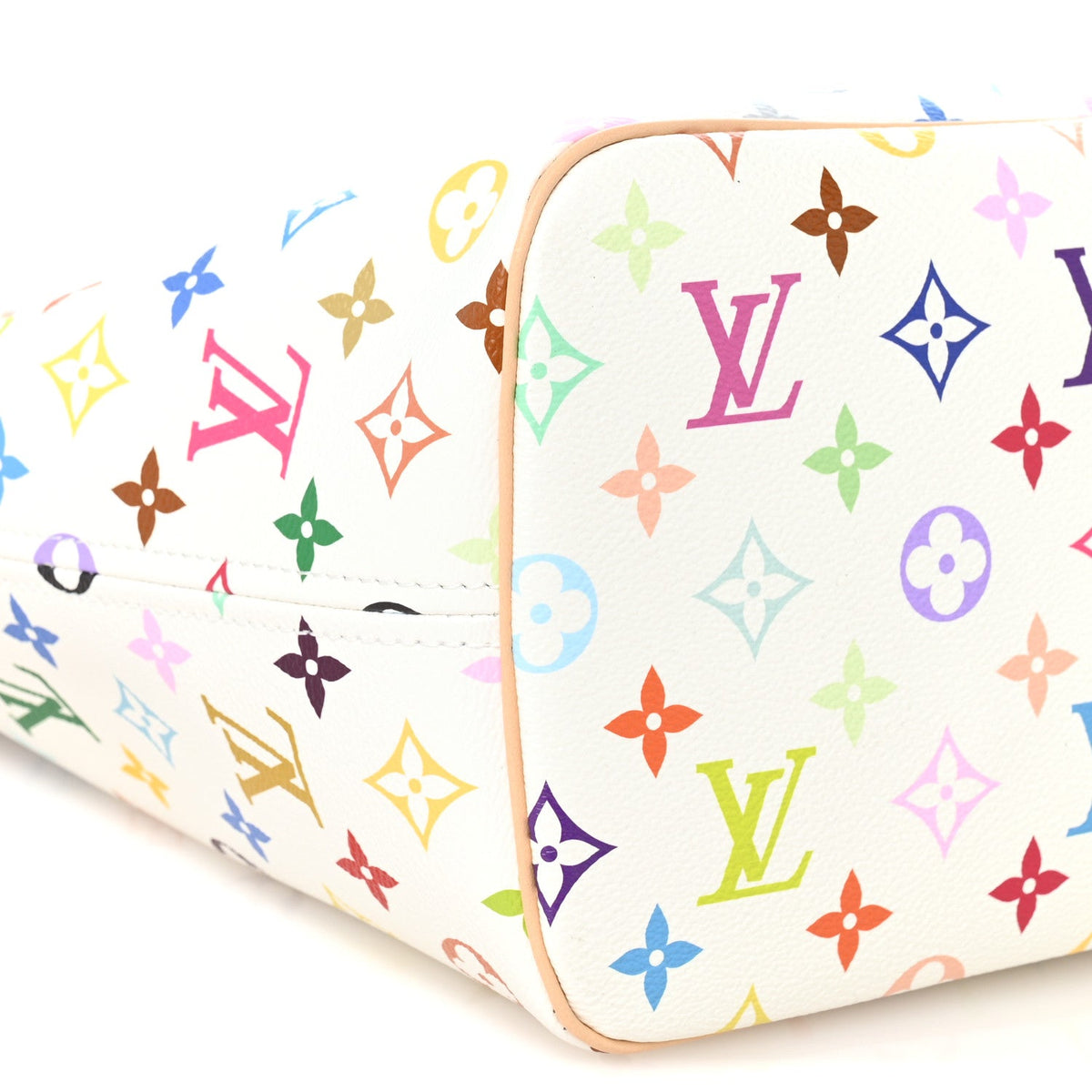 LV X TM Monogram Multicolor Neverfull MM White