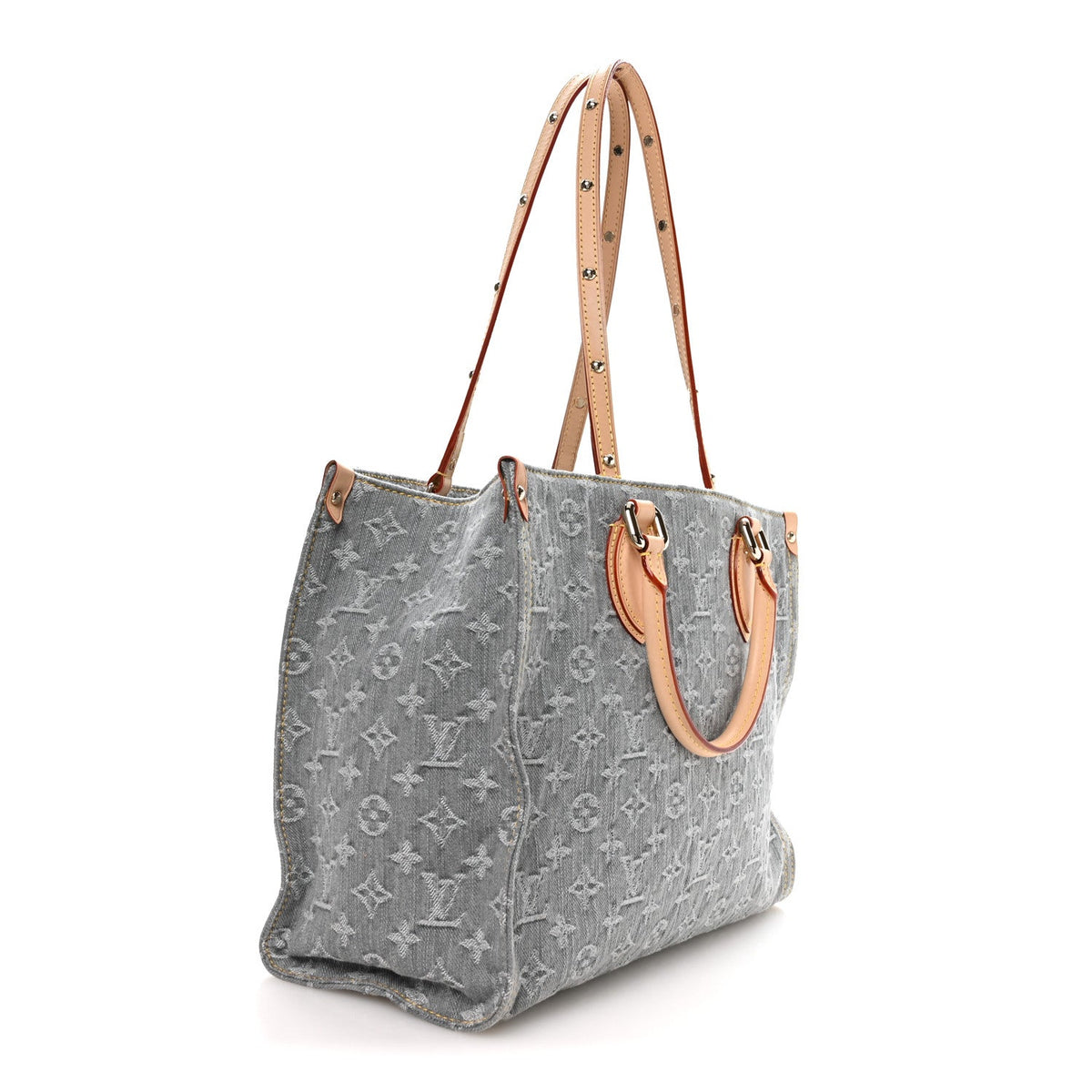 Monogram Denim Onthego MM Washed Grey
