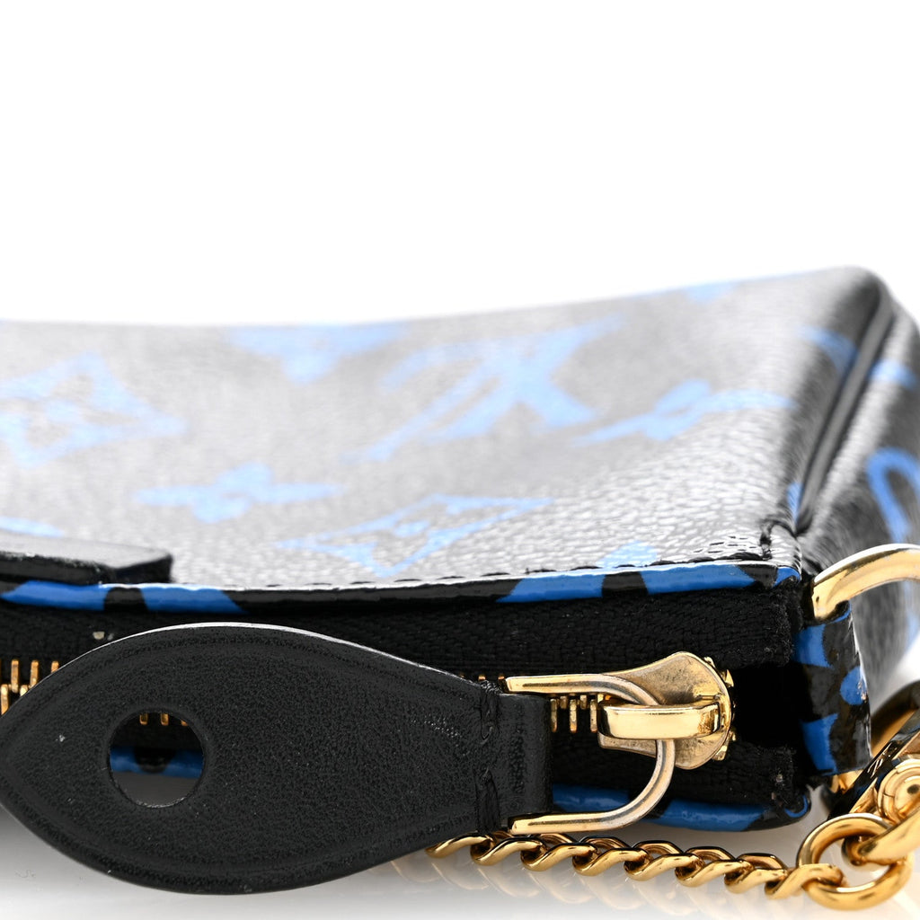 Colored Monogram Mini Pochette Accessories Blue Black
