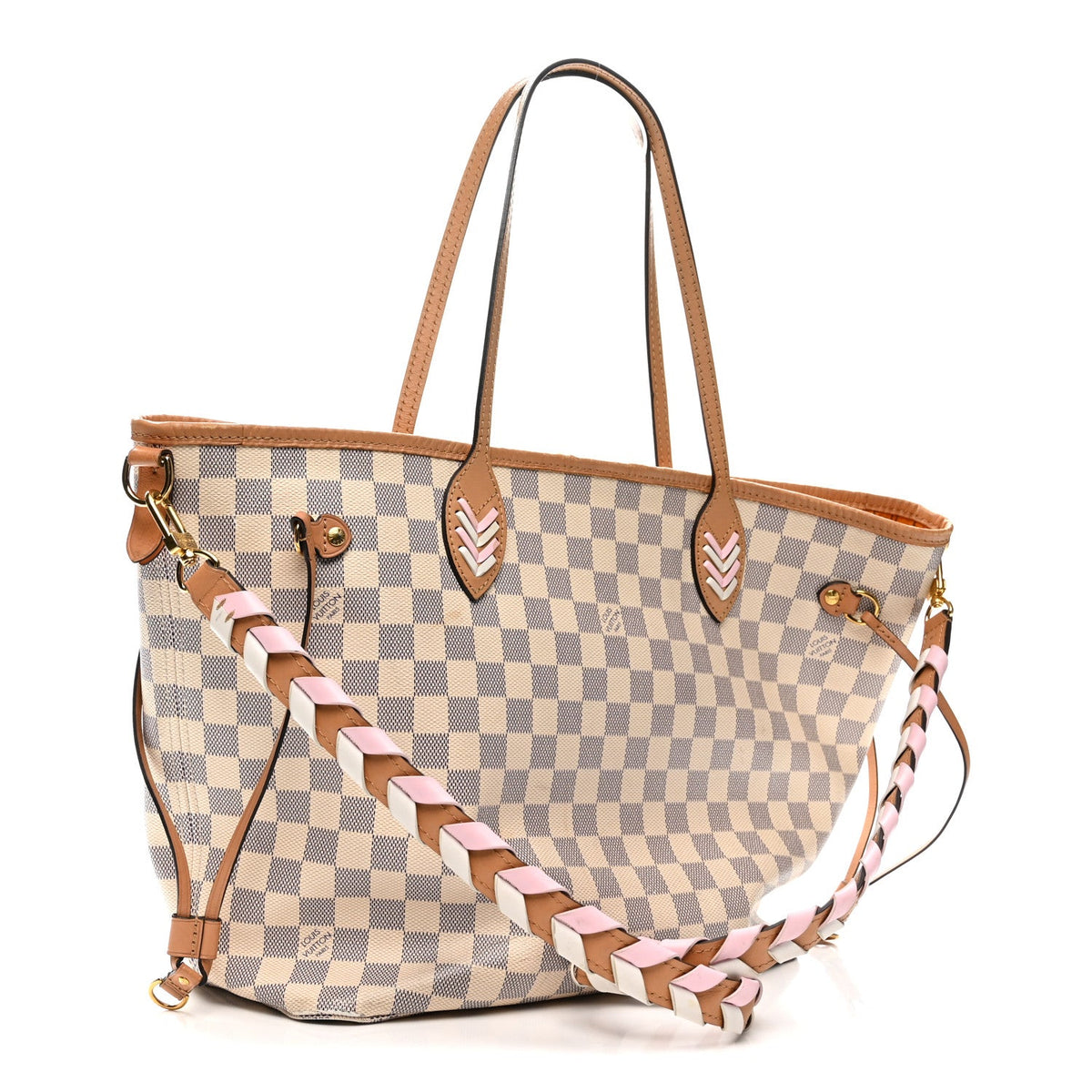 Damier Azur Braided Neverfull MM Orange