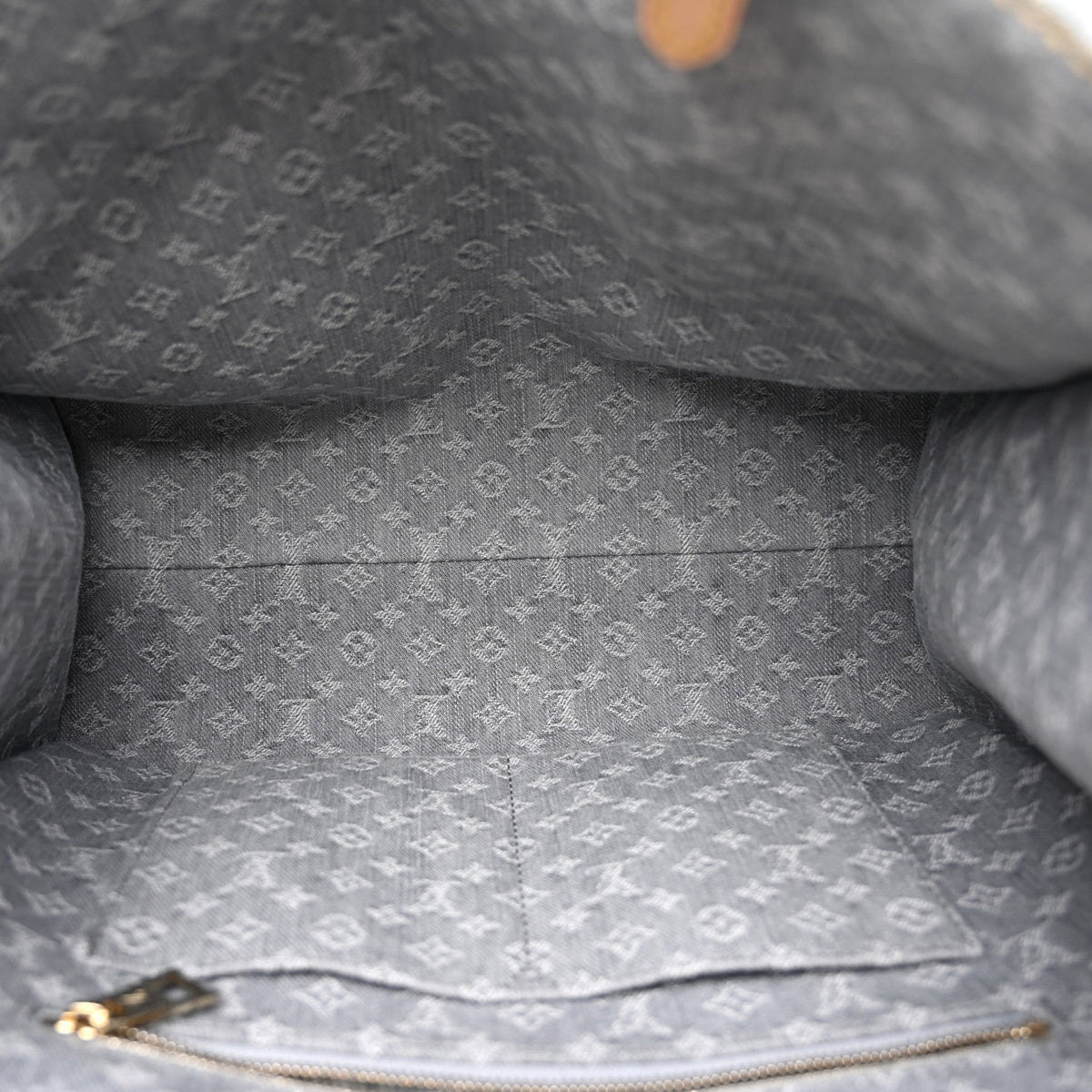 Monogram Denim Onthego MM Washed Gray