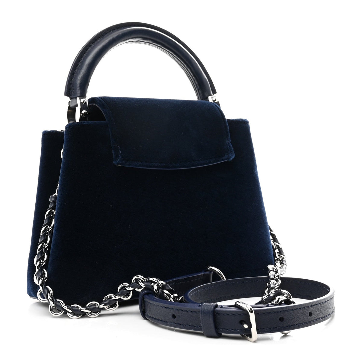 Velvet Crystal Capucines Mini Midnight Blue