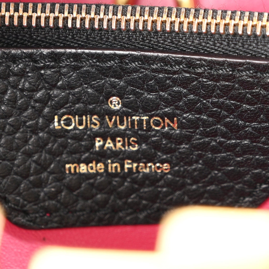 Taurillon Capucines MM Black Fuchsia