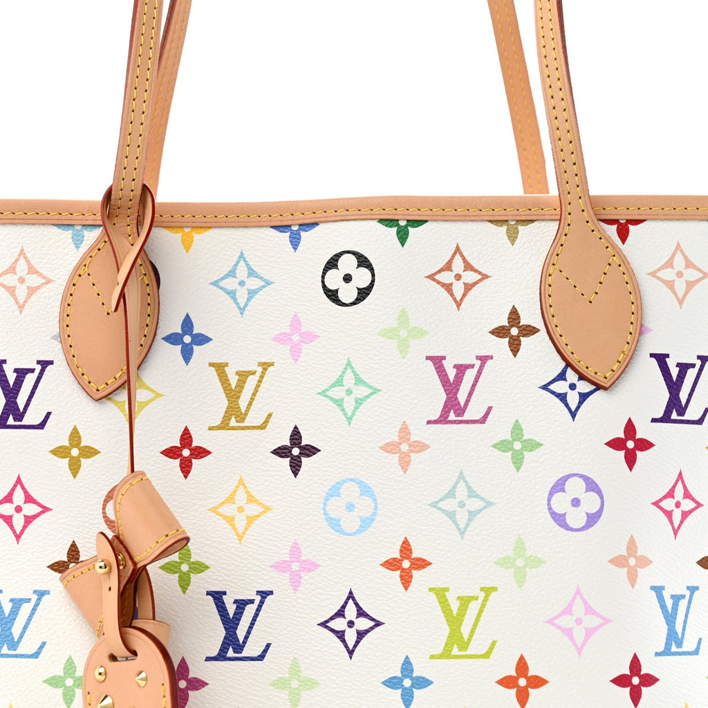 LV X TM Monogram Multicolor Neverfull MM White