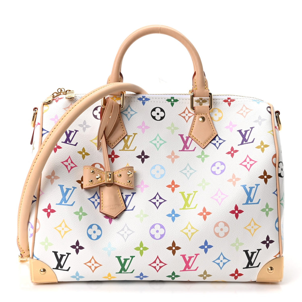 LV X TM Monogram Multicolor Speedy Soft 30 White