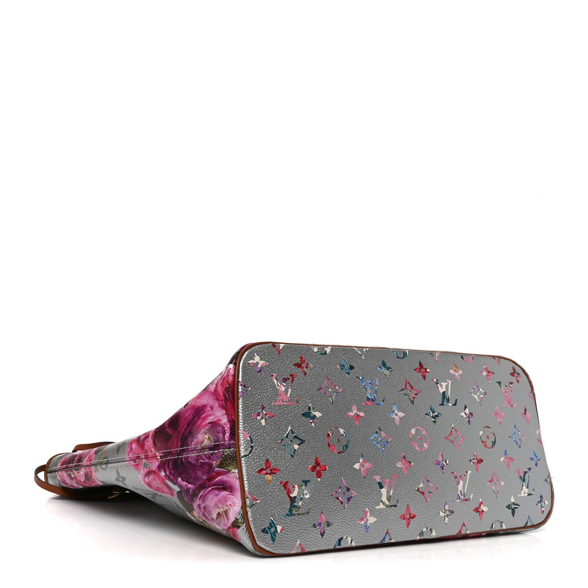 Metallic Monogram LV Garden Neverfull MM Silver