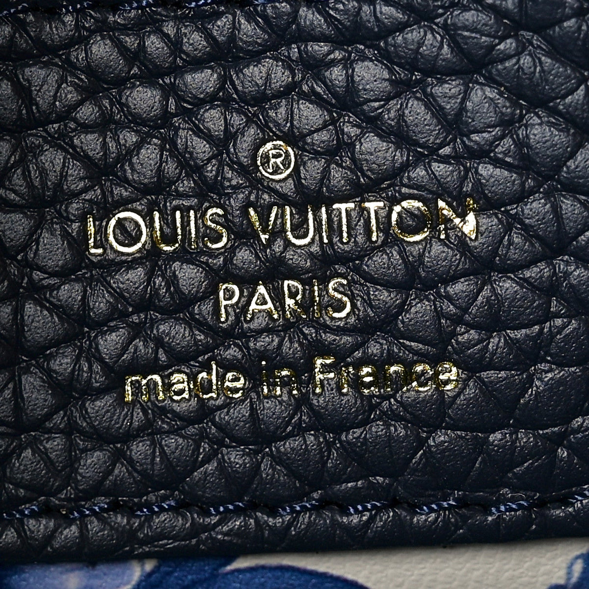 Taurillon Kintsugi Capucines MM Navy