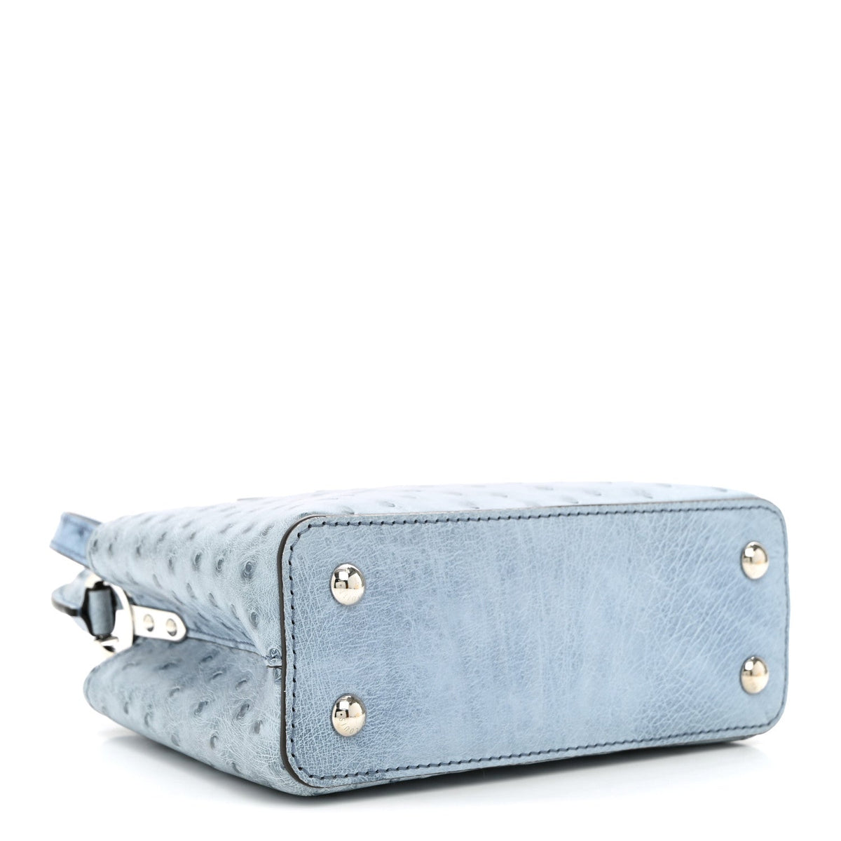 Ostrich Capucines Mini Blue Denim