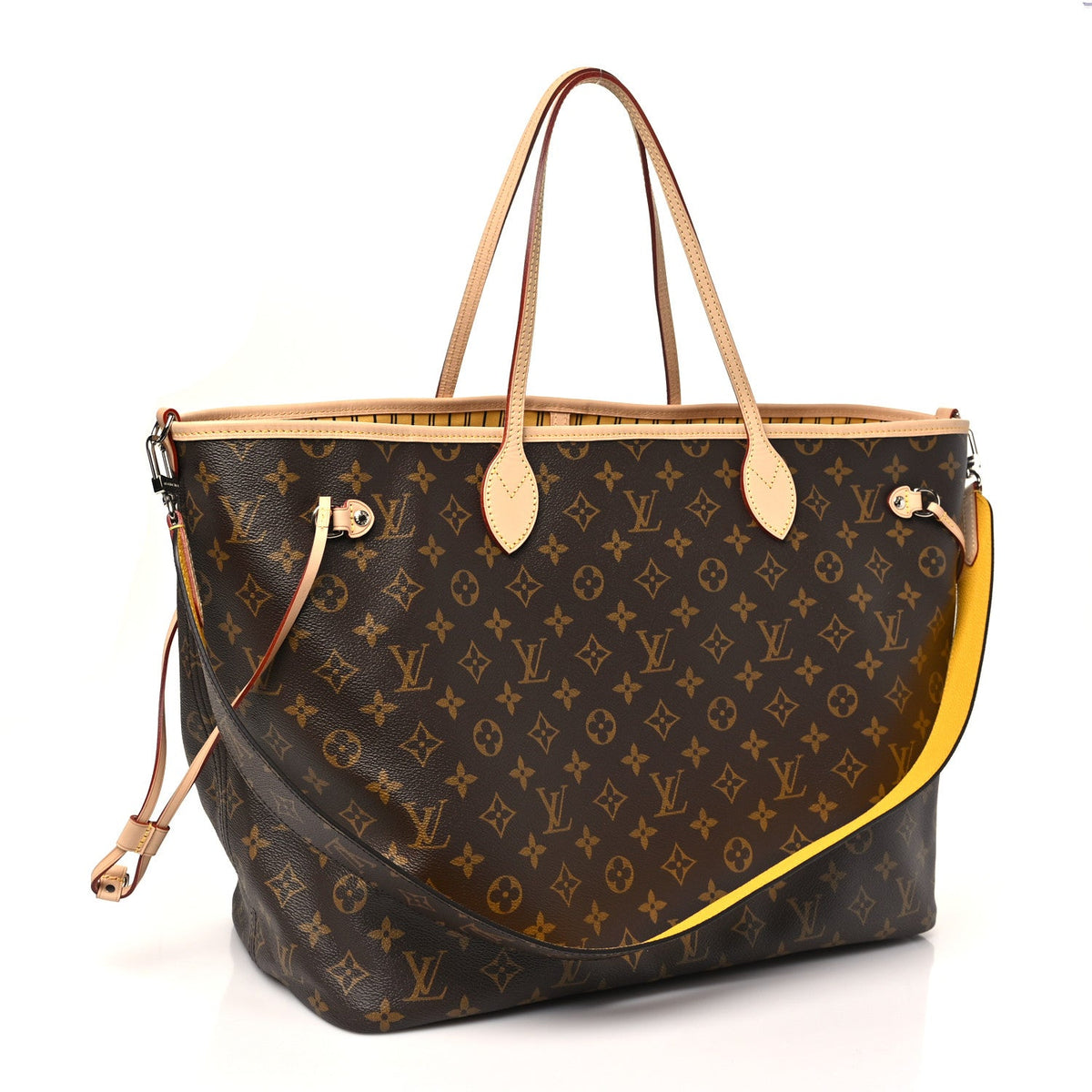 Monogram Stamped Inside Out NYC Neverfull Bandouliere GM Yellow