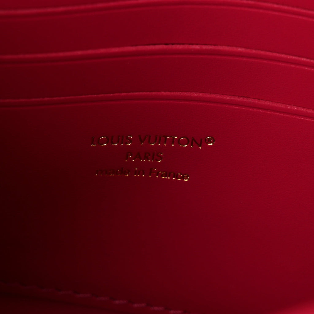 Calfskin LV Wallet On Chain Capucines Raspberry