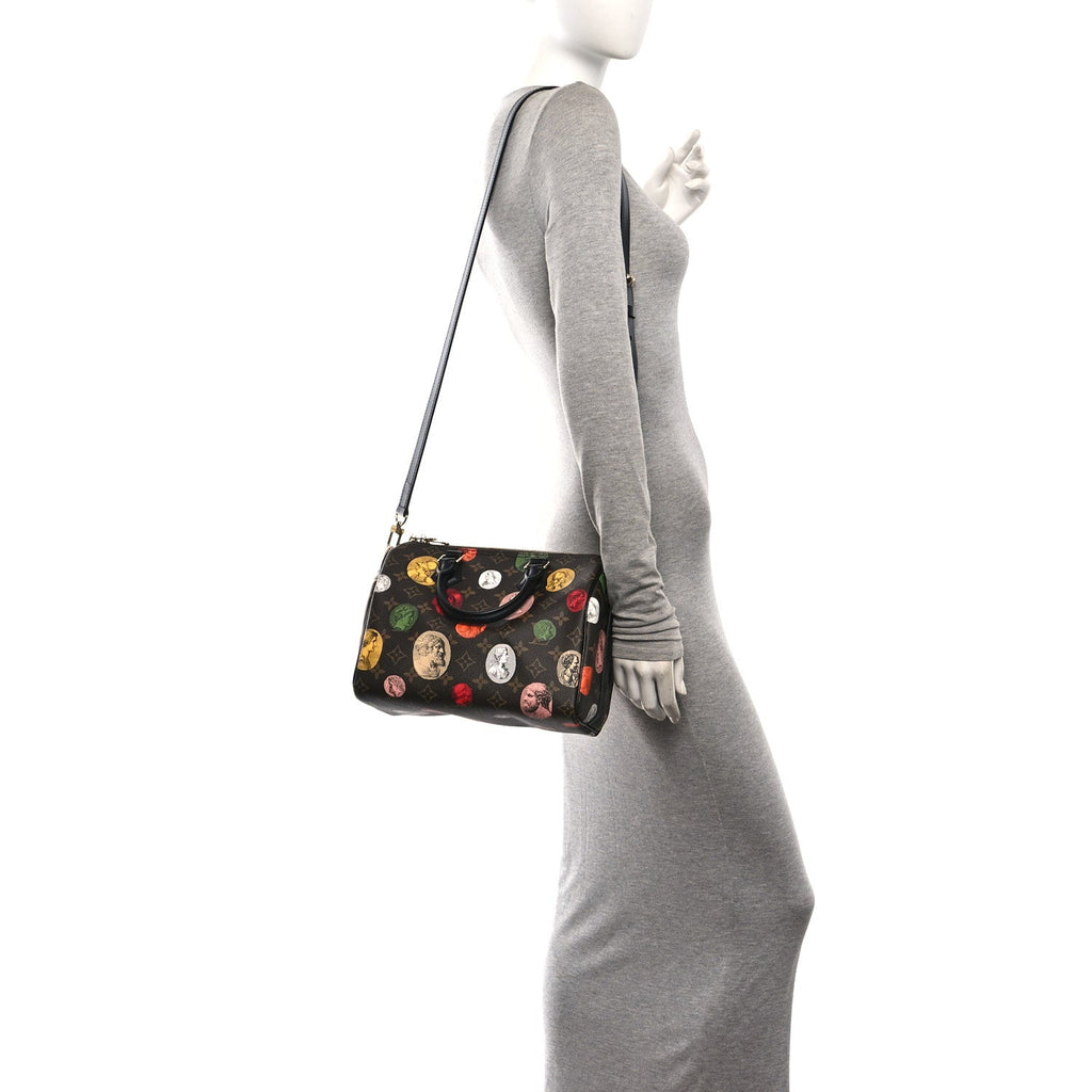 x FORNASETTI Monogram Cameo Speedy Bandouliere 25