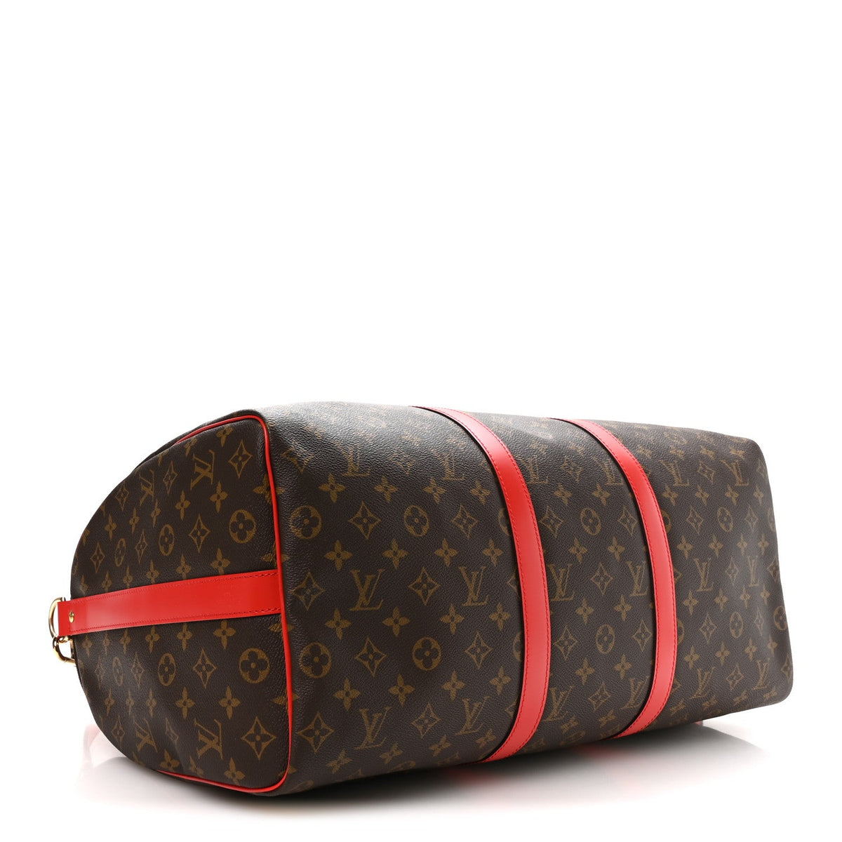 Calfskin Monogram Keepall Bandouliere 50 Coquelicot